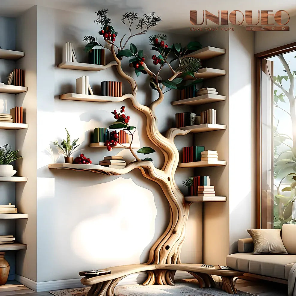 Handmade Tree Bookshelf – Creative & Functional Design