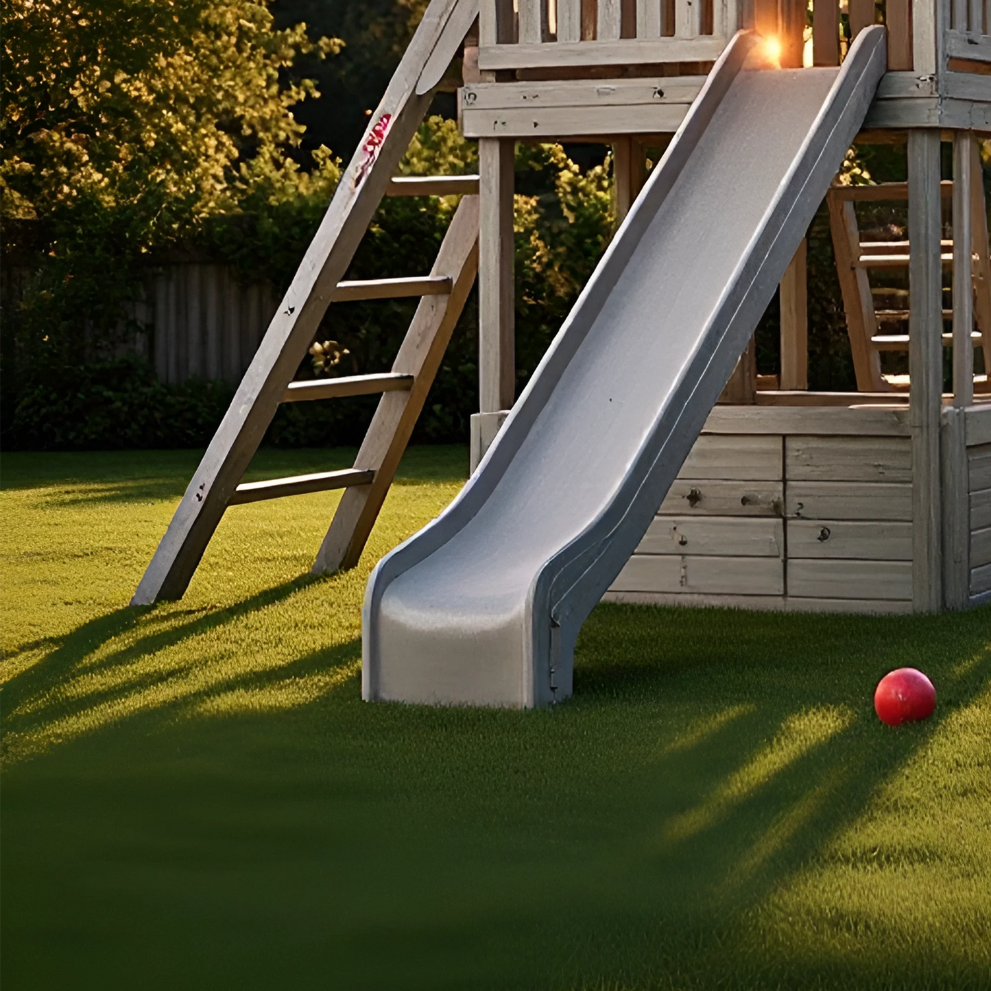 Kids Outdoor Wooden Playset with Swings, Ladder & Slides – Backyard Playground
