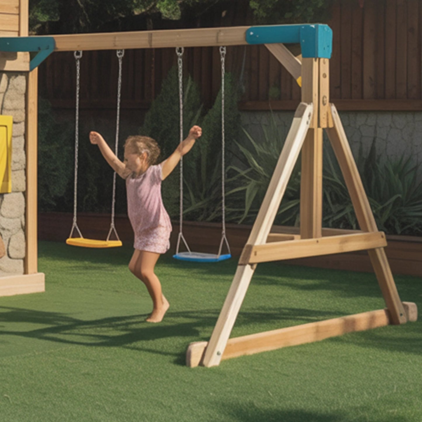 Deluxe Wooden Swingset with Spiral Tube Slide, Double Deck Playhouse & Dual Swings – Outdoor Backyard Playground (20ft x 12ft x 9ft)