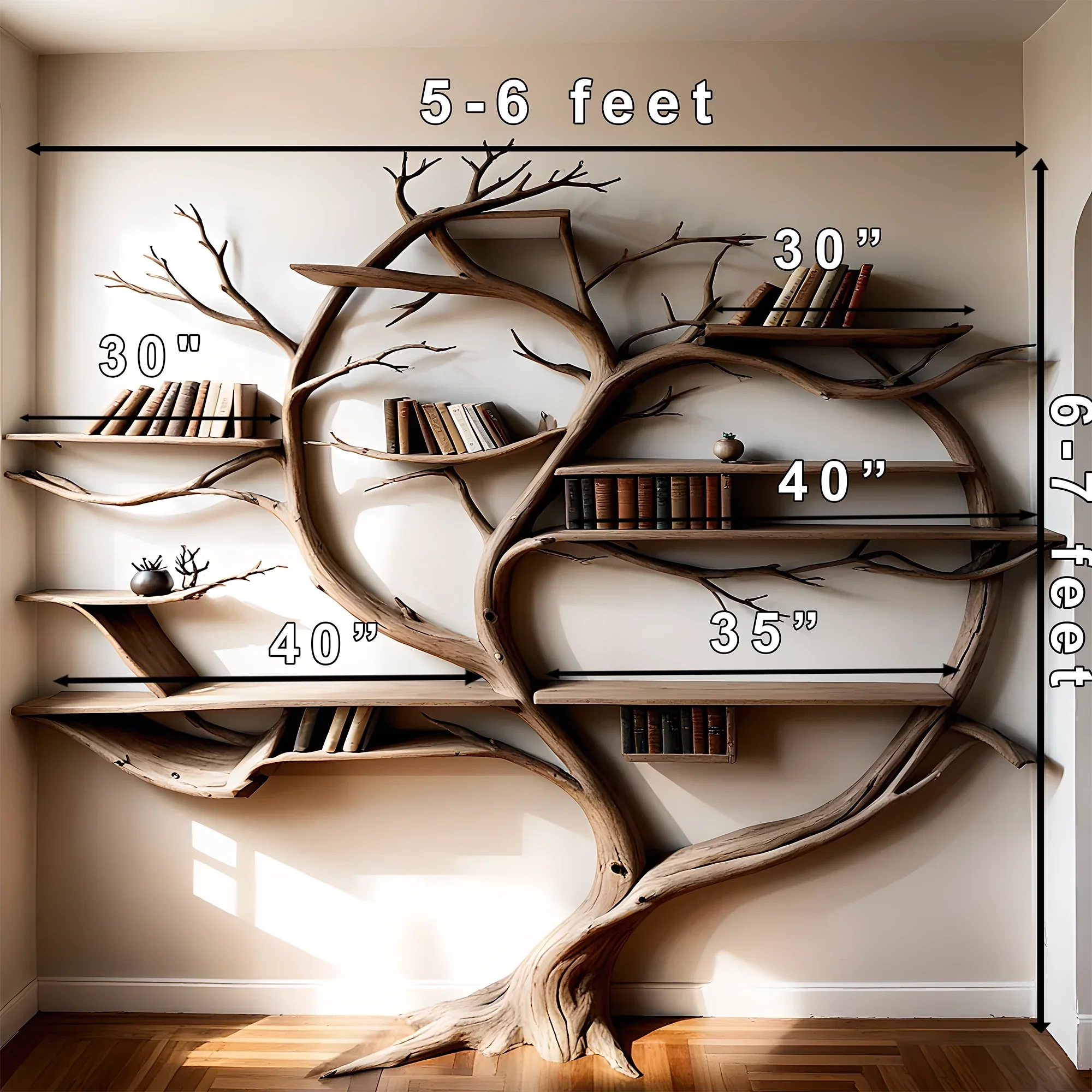 Arched bookshelf, decorative wall shelf