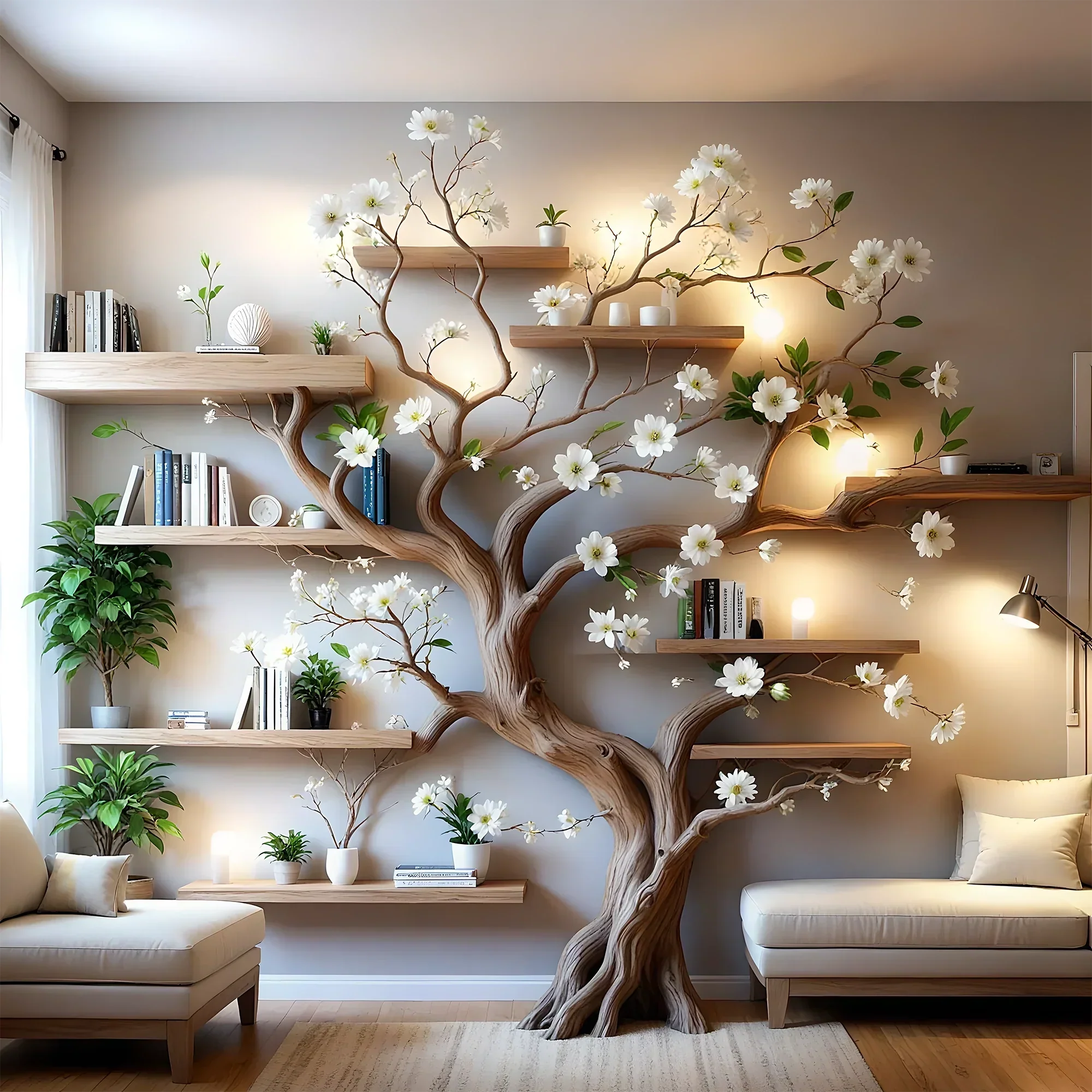 Stylish Tree Bookcase – Handmade Wooden Shelf, Perfect for Gifts or Reading Corners