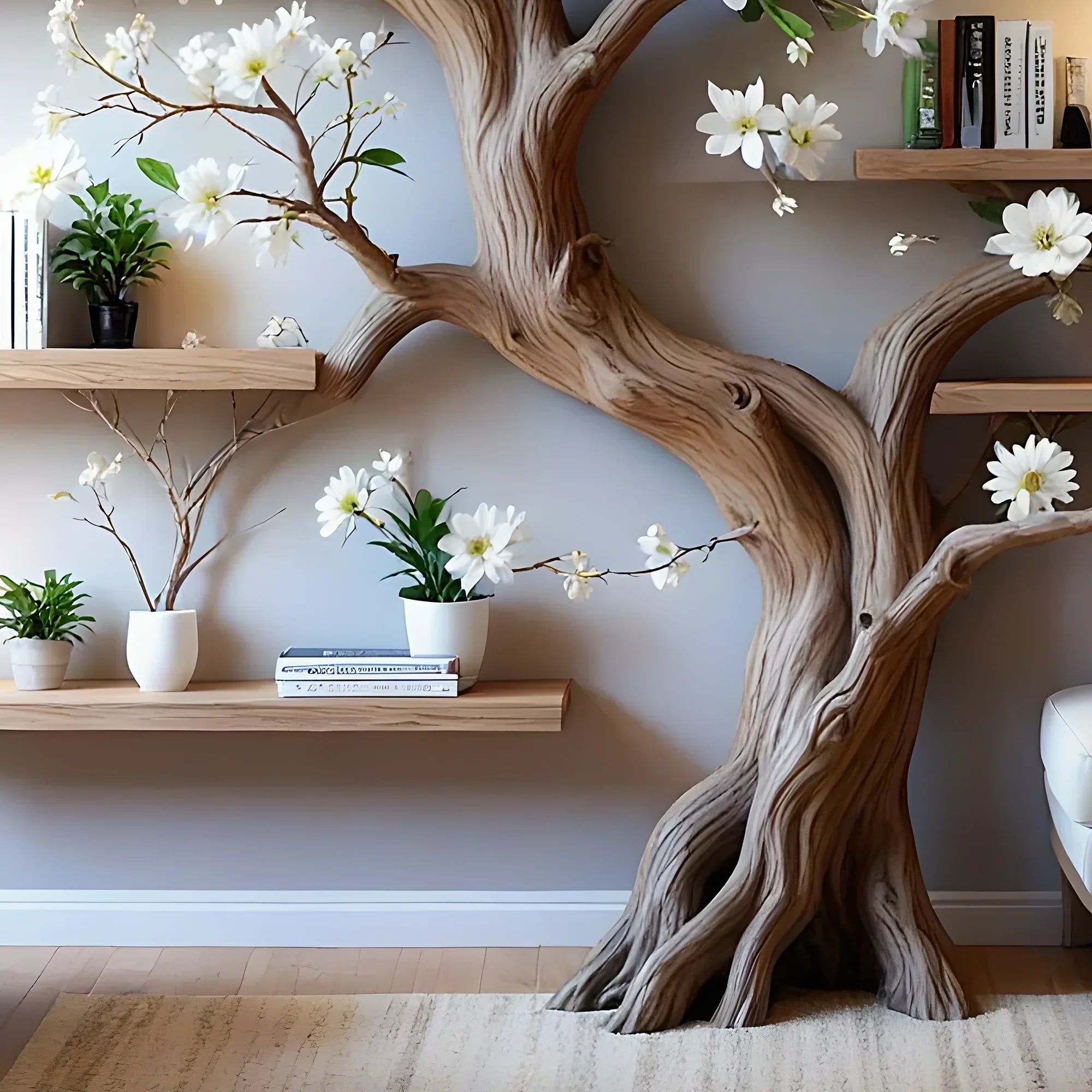 Stylish Tree Bookcase – Handmade Wooden Shelf, Perfect for Gifts or Reading Corners