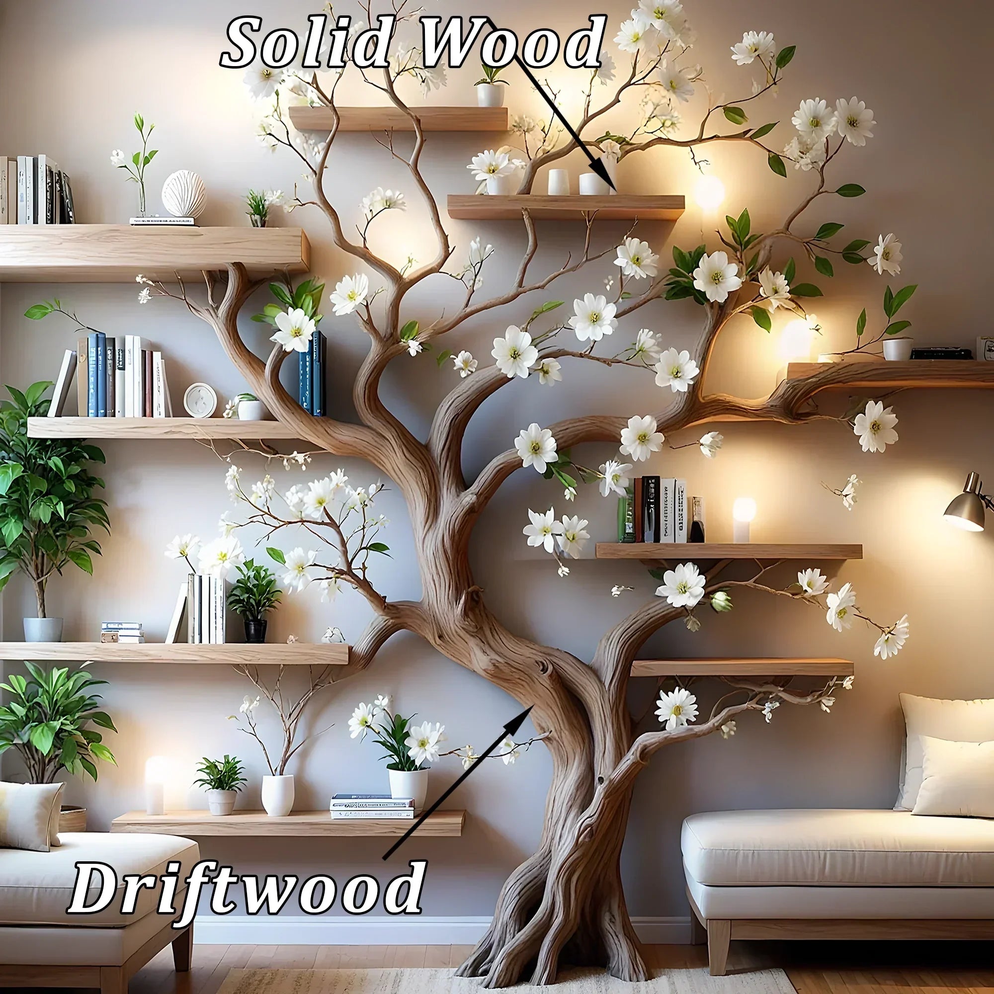 Stylish Tree Bookcase – Handmade Wooden Shelf, Perfect for Gifts or Reading Corners