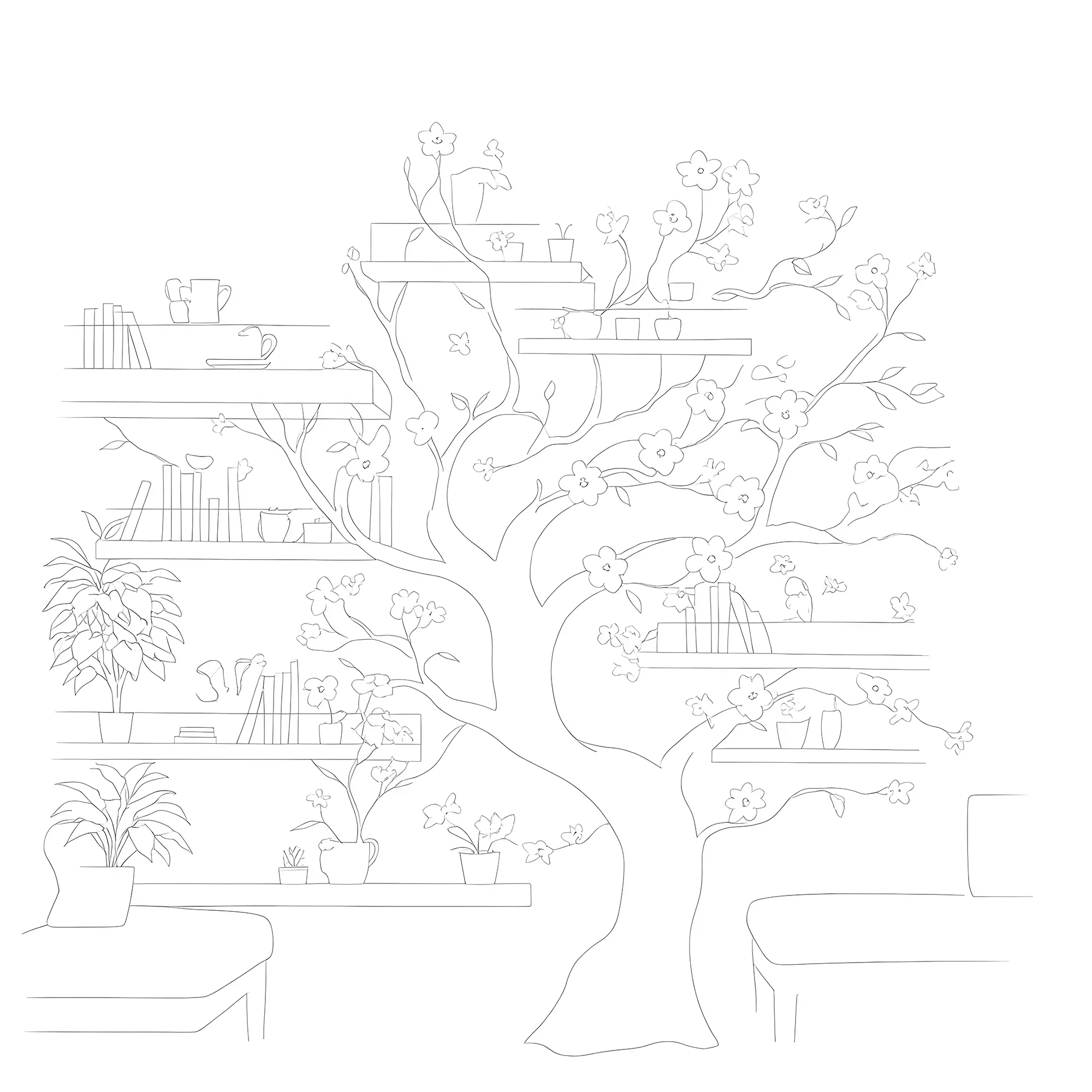 Stylish Tree Bookcase – Handmade Wooden Shelf, Perfect for Gifts or Reading Corners