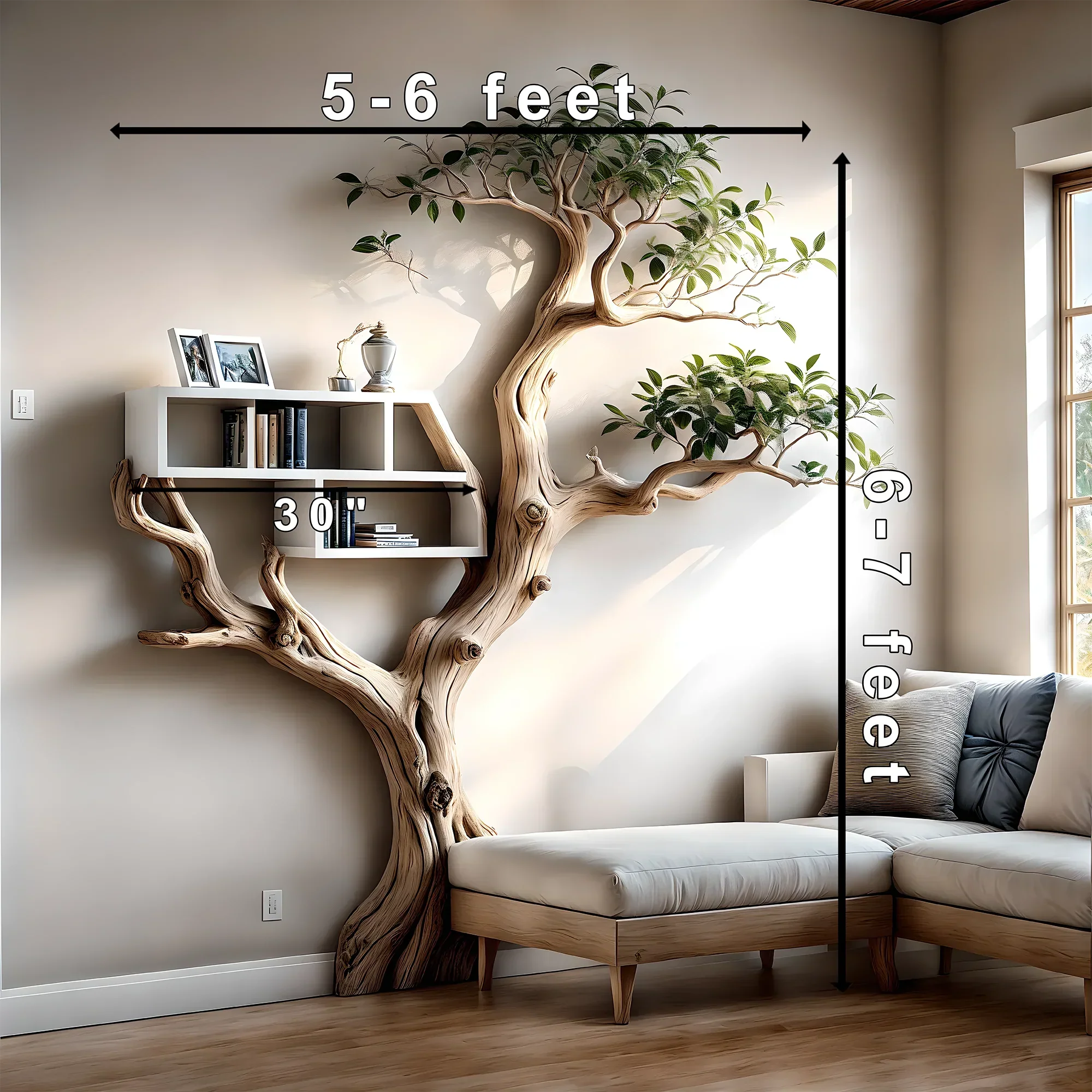 Bookcases for home decoration, tree-shaped bookcases for wall decoration