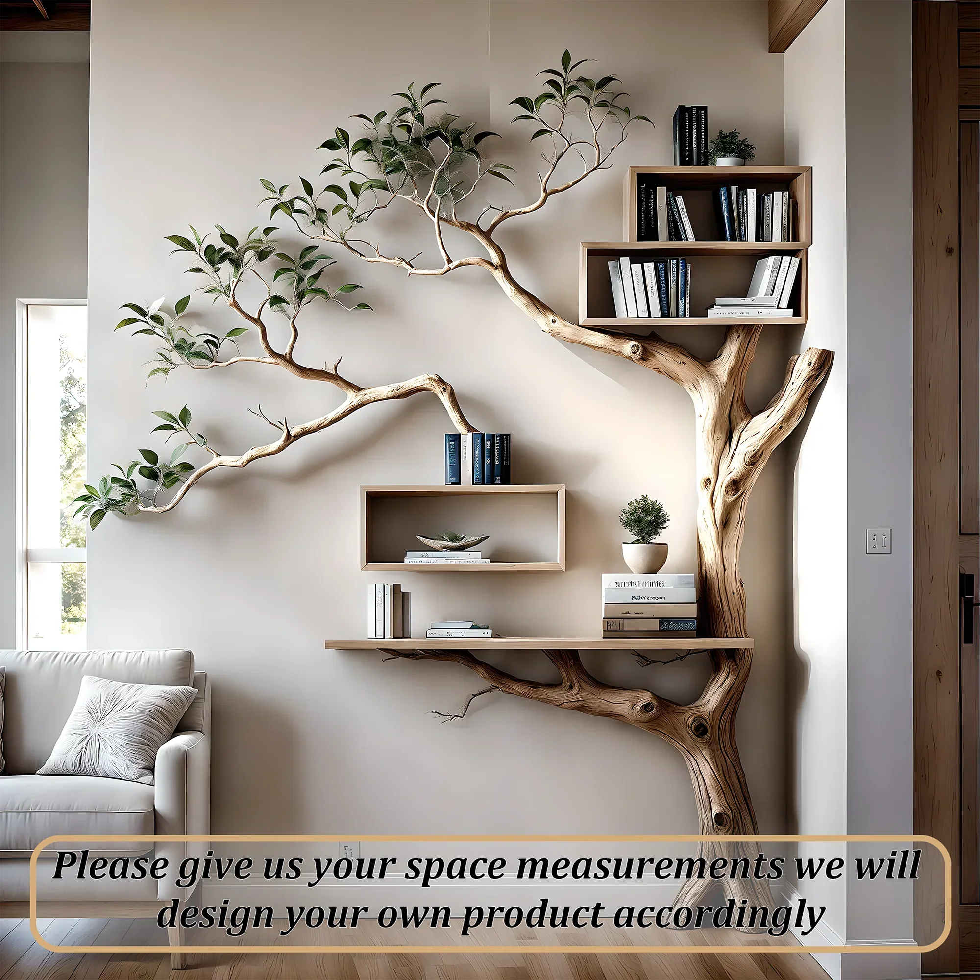 Corner bookshelf for home decoration