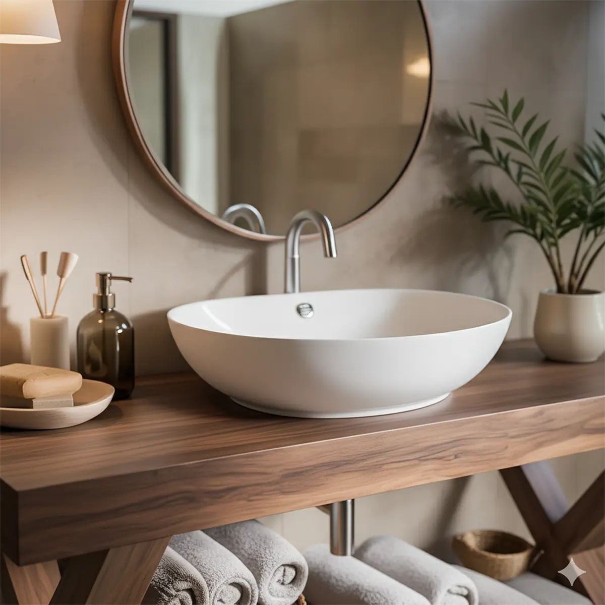 CrossBeam Vanity – Solid Wood Rustic Bathroom Design - Rustira