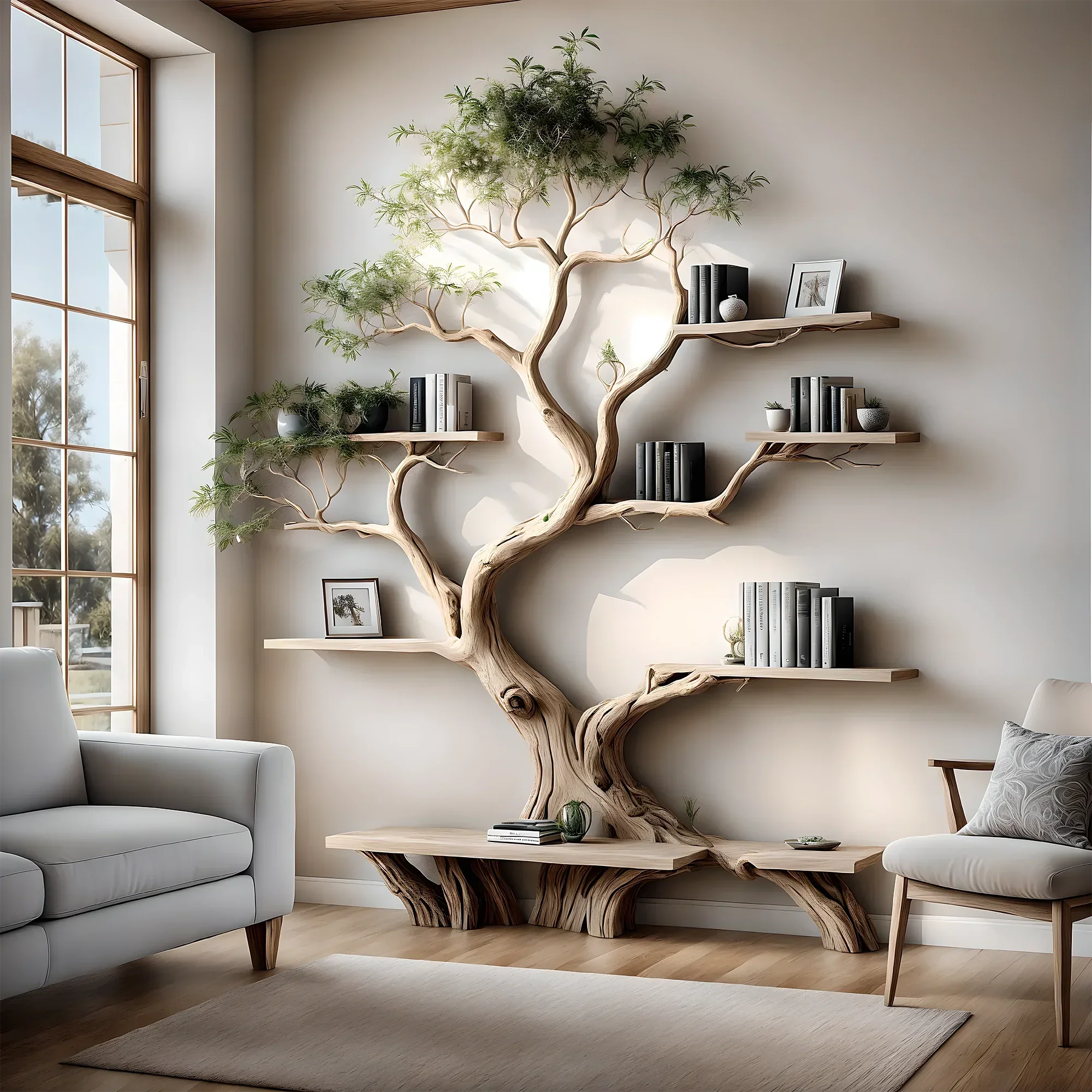 Custom tree bookshelf, office bookshelf