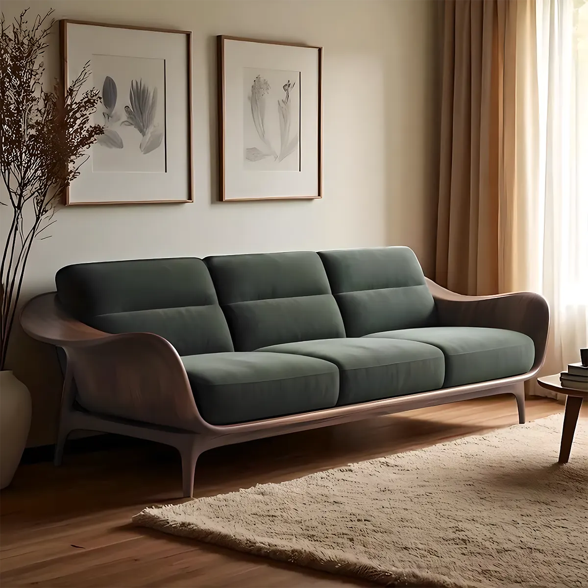 Exquisite ash wood sofa - Modern design, easy to clean