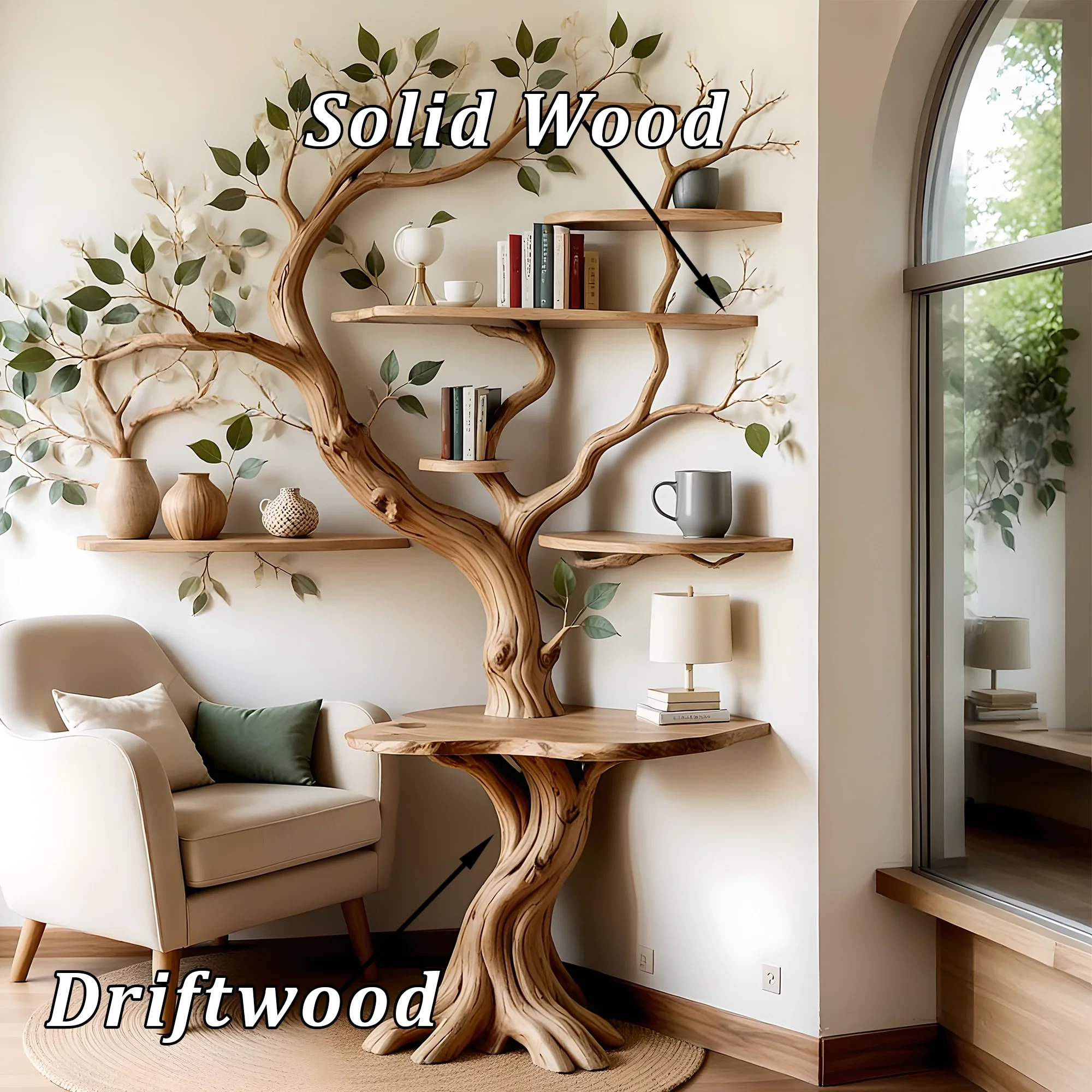 Handcrafted Tree Bookshelf – Creative Storage Solution with Organic Aesthetic