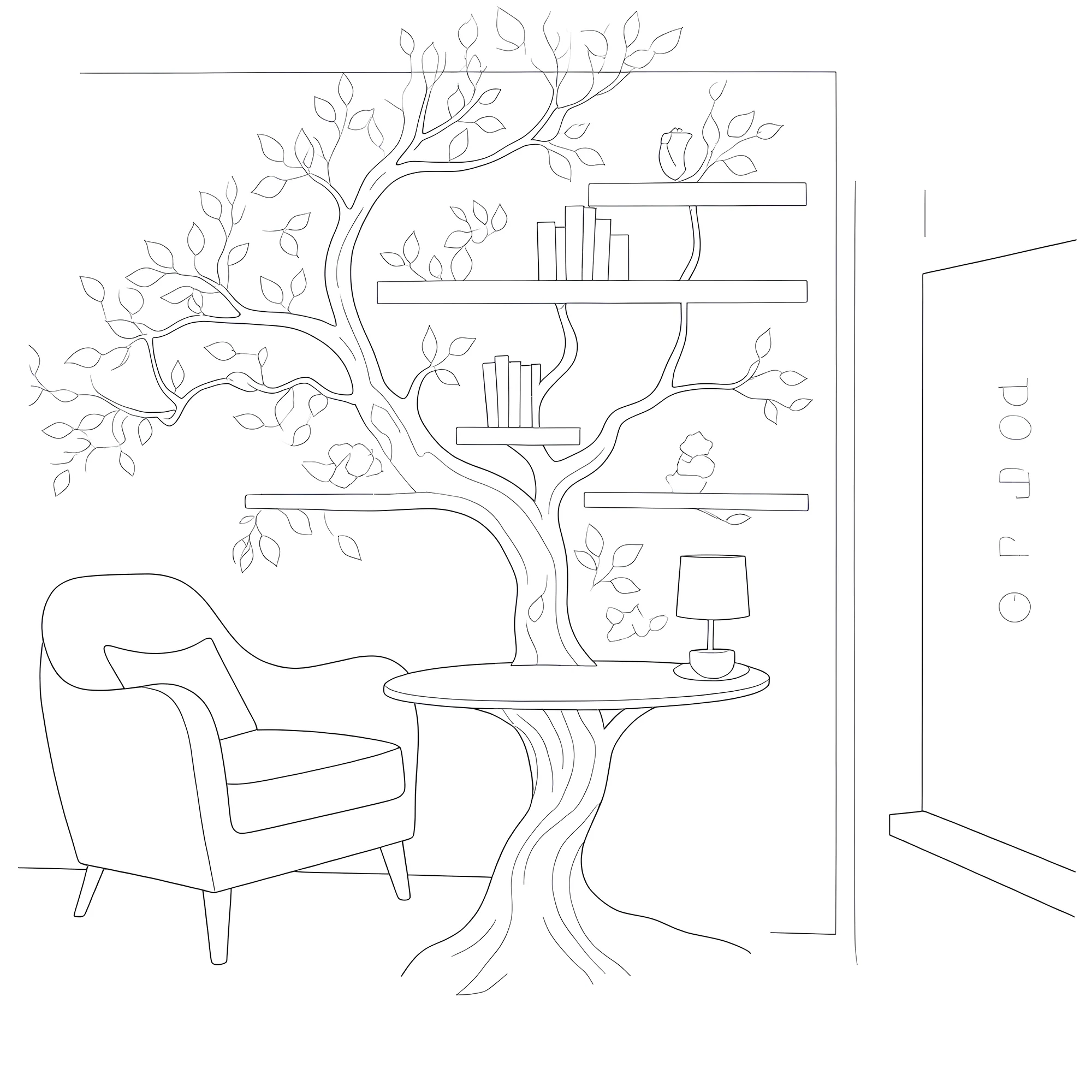 Handcrafted Tree Bookshelf – Creative Storage Solution with Organic Aesthetic