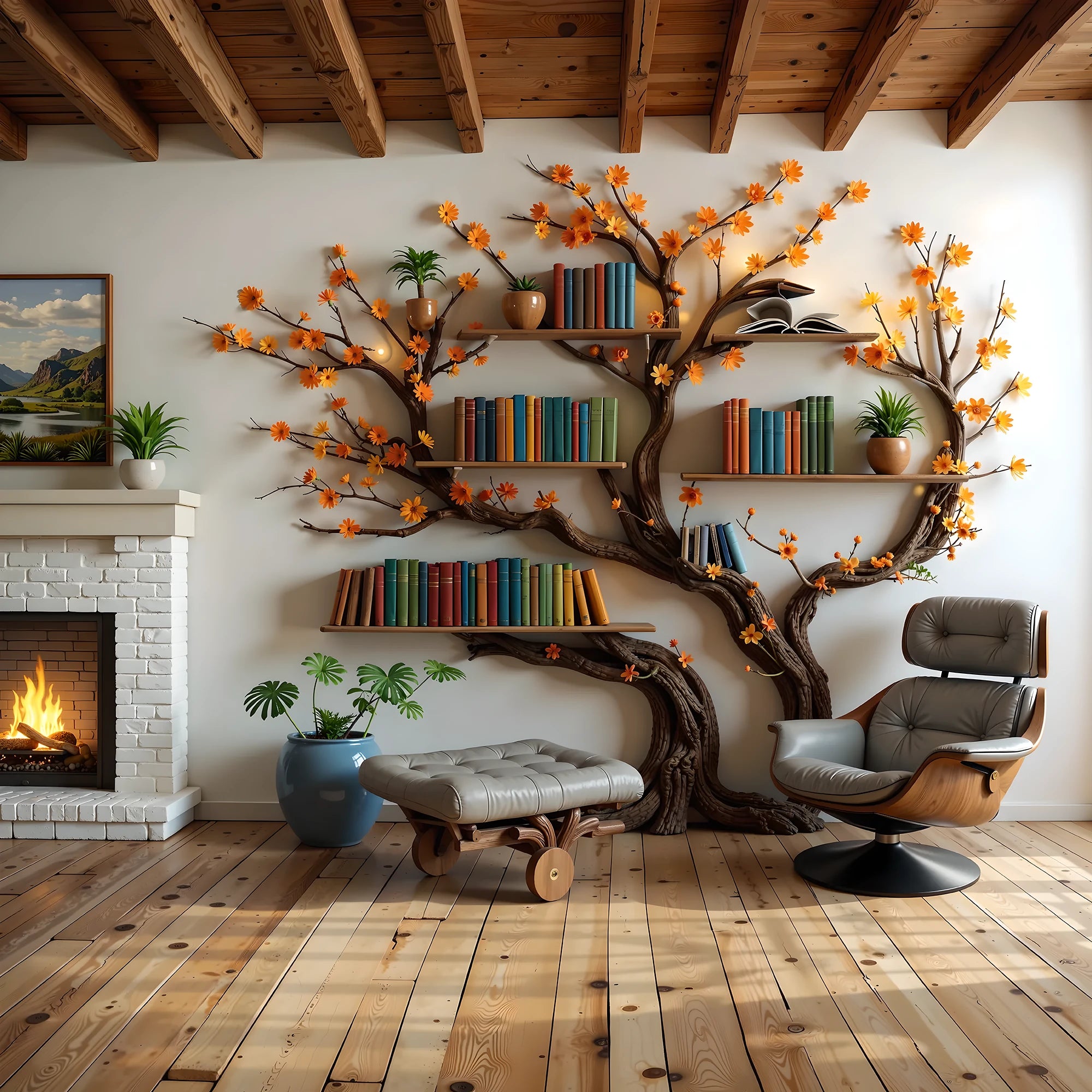 Handmade Bookshelf – Tree Branch Design Full of Inspiration .