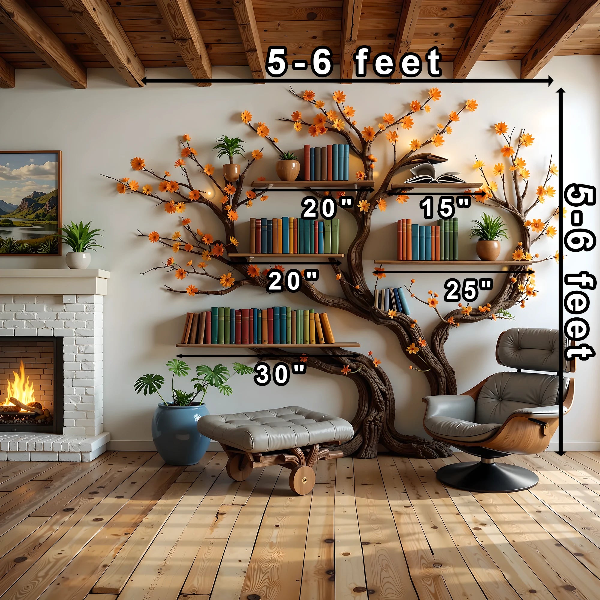 Handmade Bookshelf – Tree Branch Design Full of Inspiration .