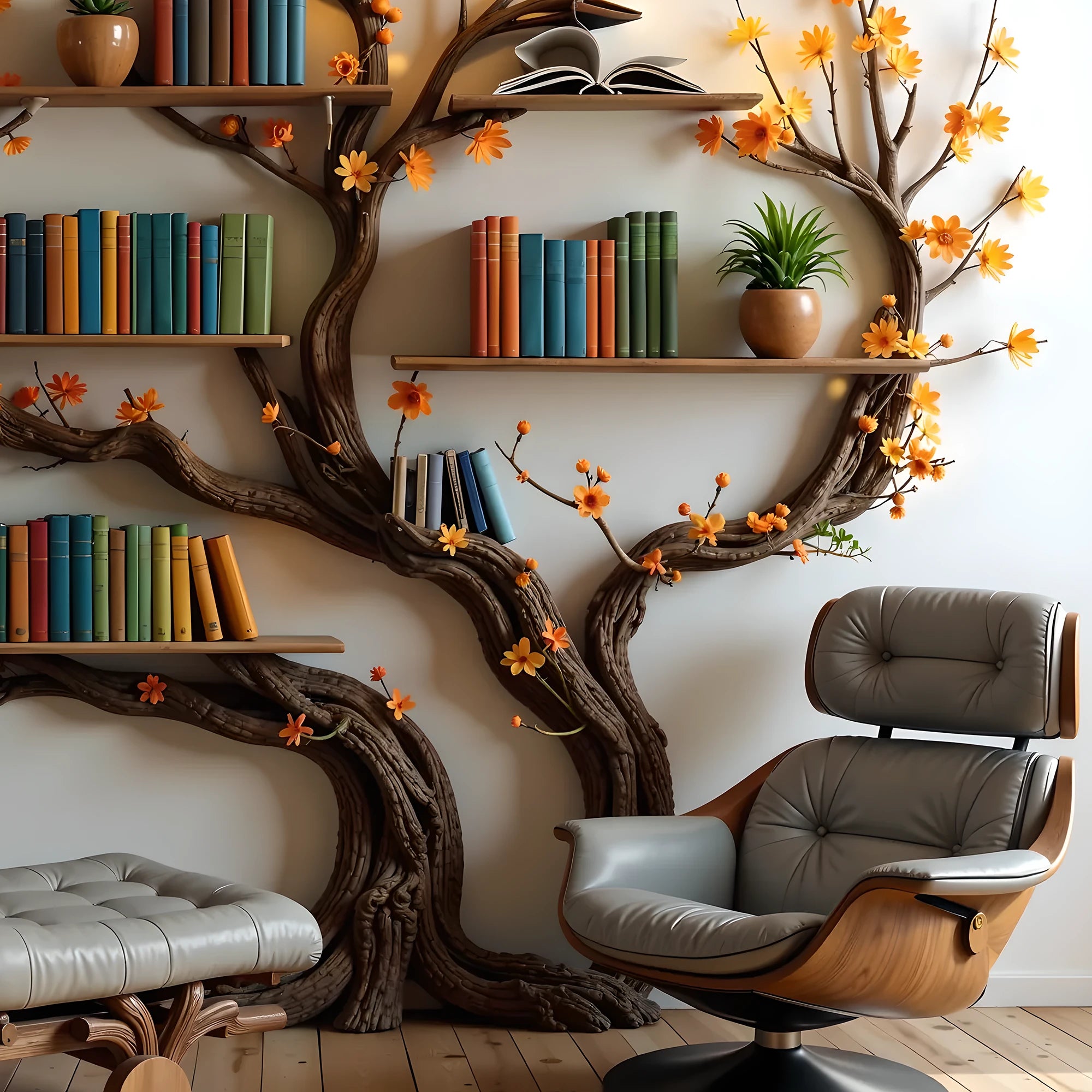 Handmade Bookshelf – Tree Branch Design Full of Inspiration .