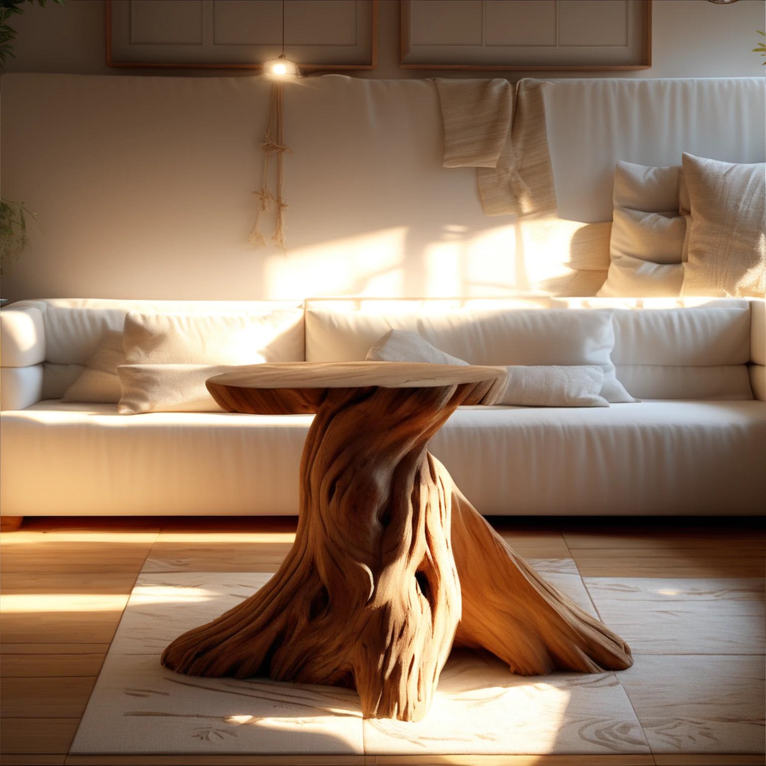 Handmade round table, solid wood table, live edge table, rustic table, handmade table for living room