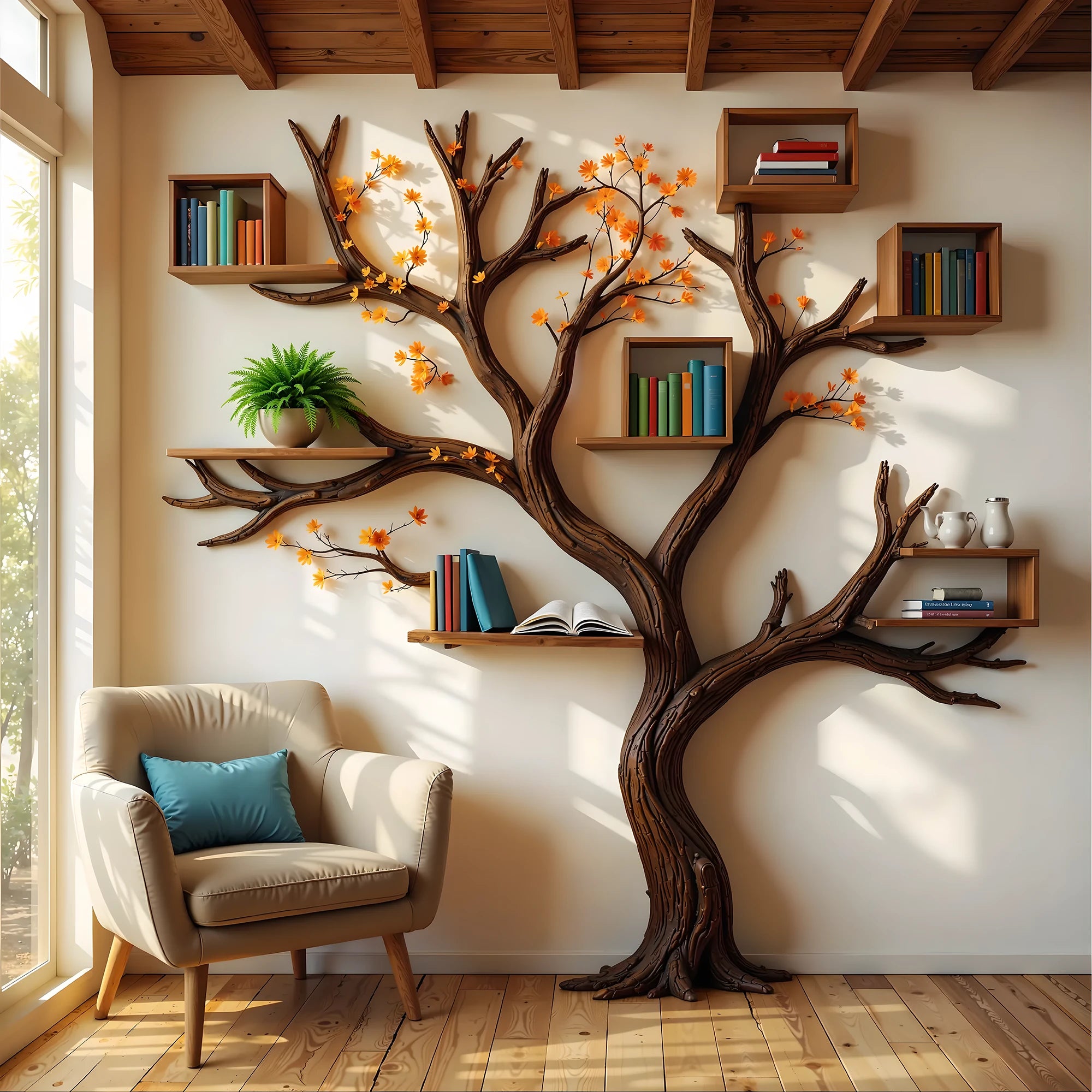 Handmade Tree Bookshelf – A Natural Statement for Your Space .