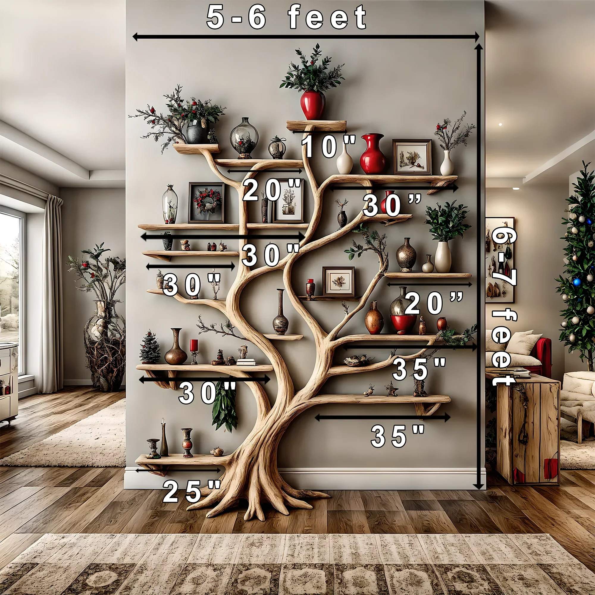 Handmade bookshelf 100% natural wood, nursery decoration, baby room decoration, bookcase