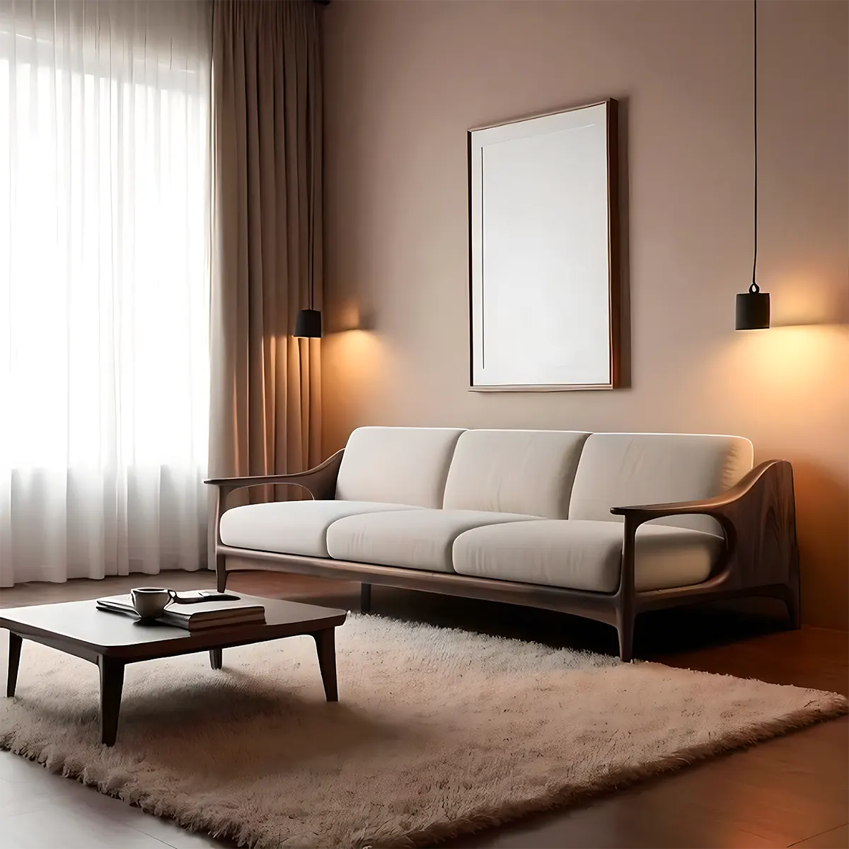 High-class Ash Wood Sofa - Modern Design, Durable and Beautiful