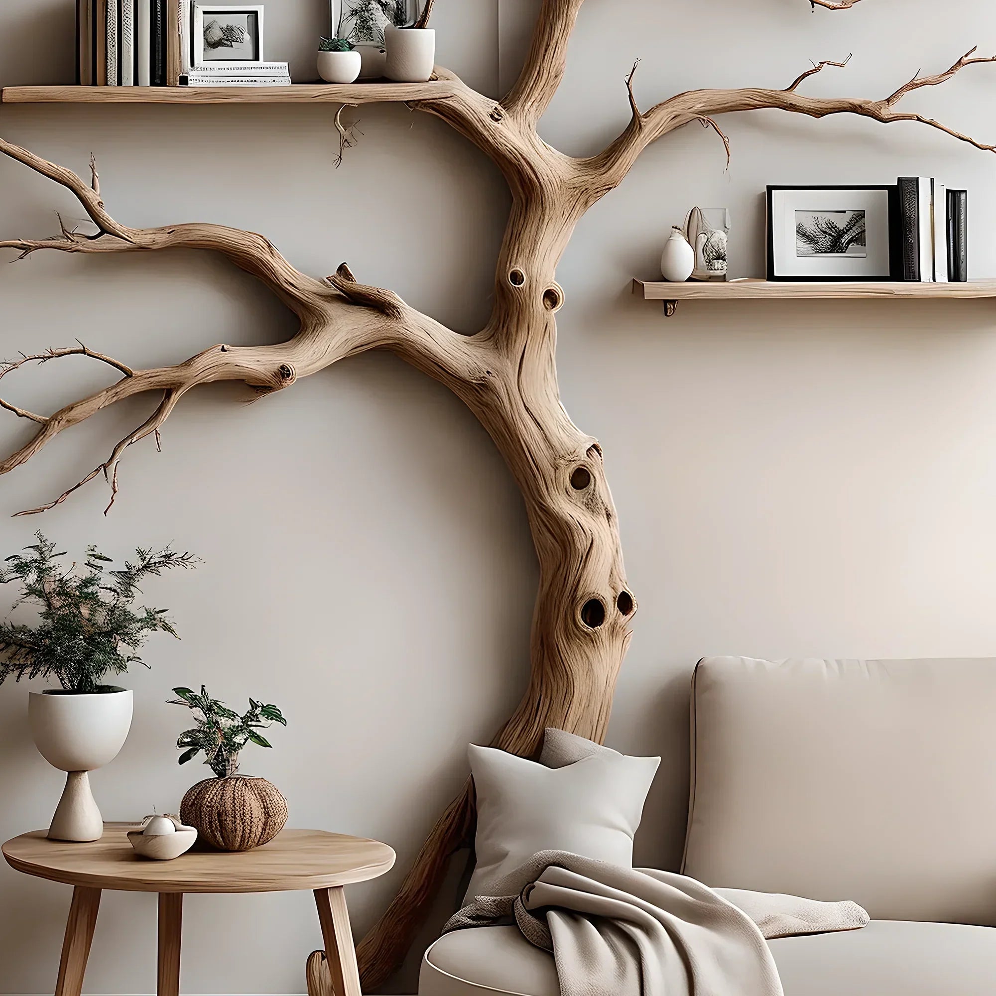 Home wall decoration bookshelf, solid wood bookshelf, 100% handmade wooden bookshelf