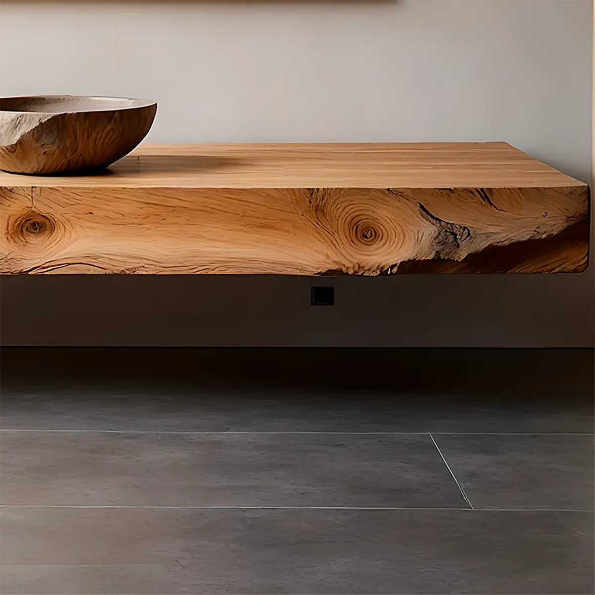 Live Edge Solid Wood TV Stand — Organic Zen Sculptural Base - Rustira