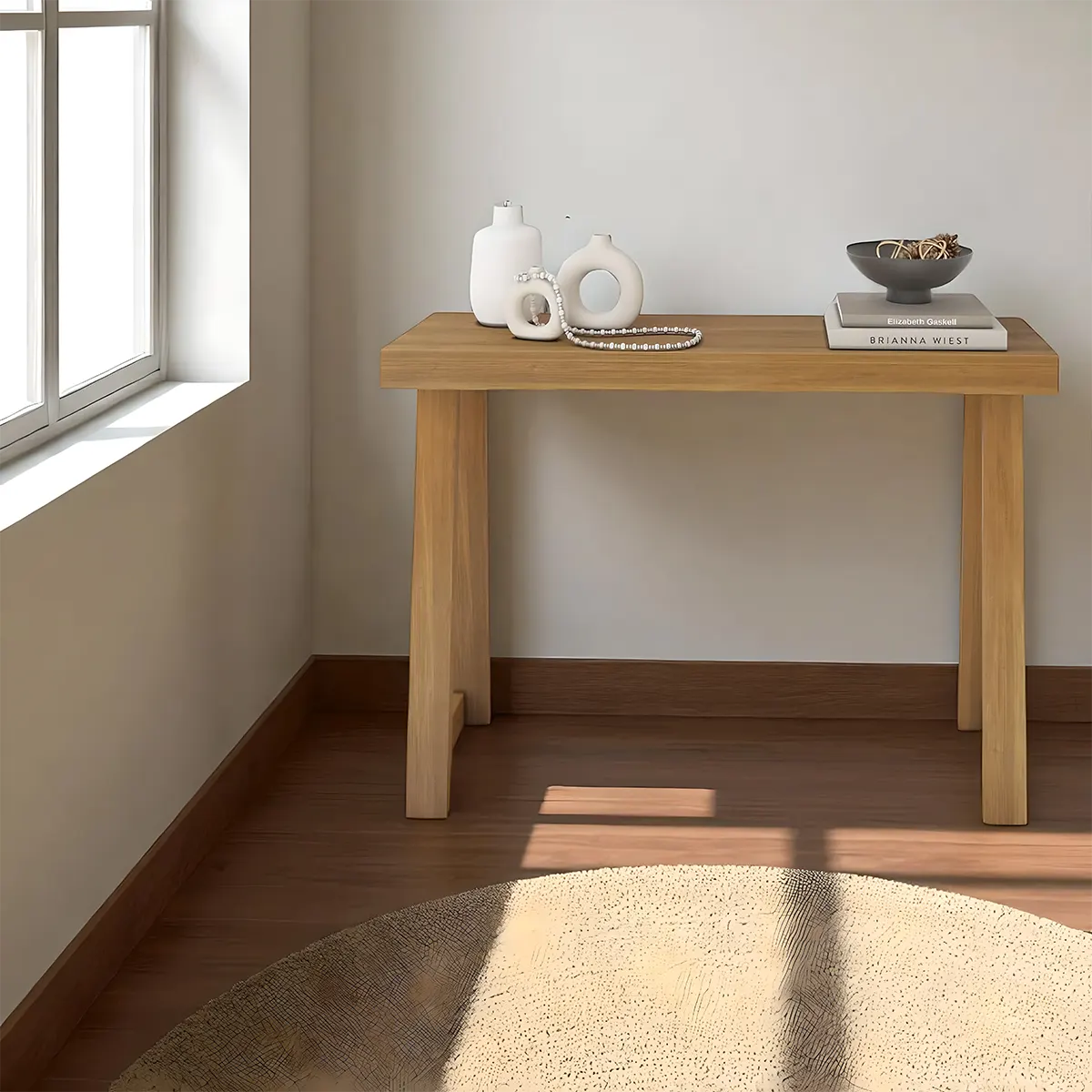 Minimalist Console Table – Natural Oak, Elegant and Refined