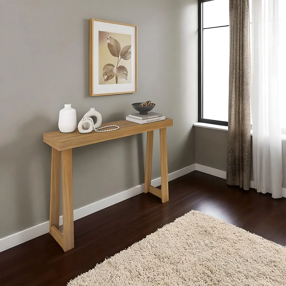 Minimalist Console Table – Natural Oak, Elegant and Refined