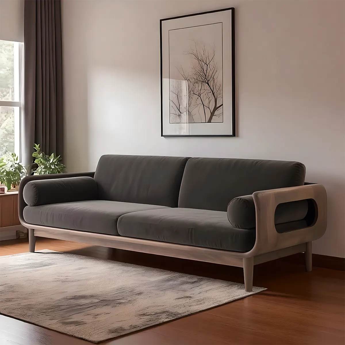 Minimalist ash wood sofa – Luxurious & comfortable