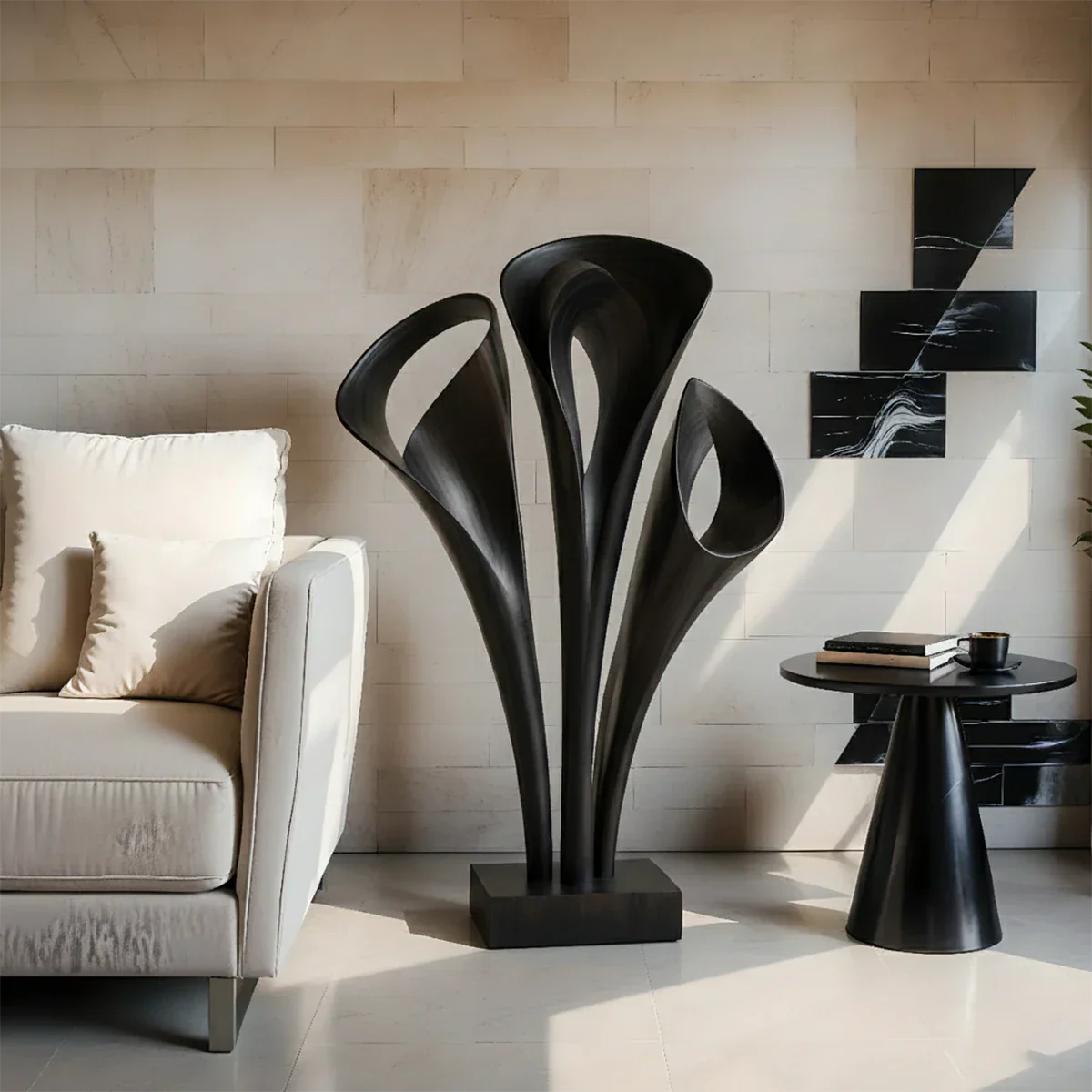 Modern Petal-Form Abstract Sculpture for Artistic Interiors - Rustirawood