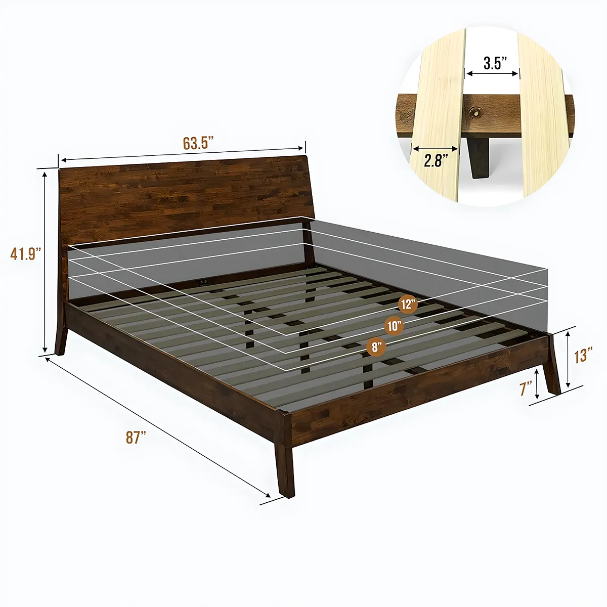 Modern Platform Design Natural Wood Bed – Luxurious & Durable - Rustira