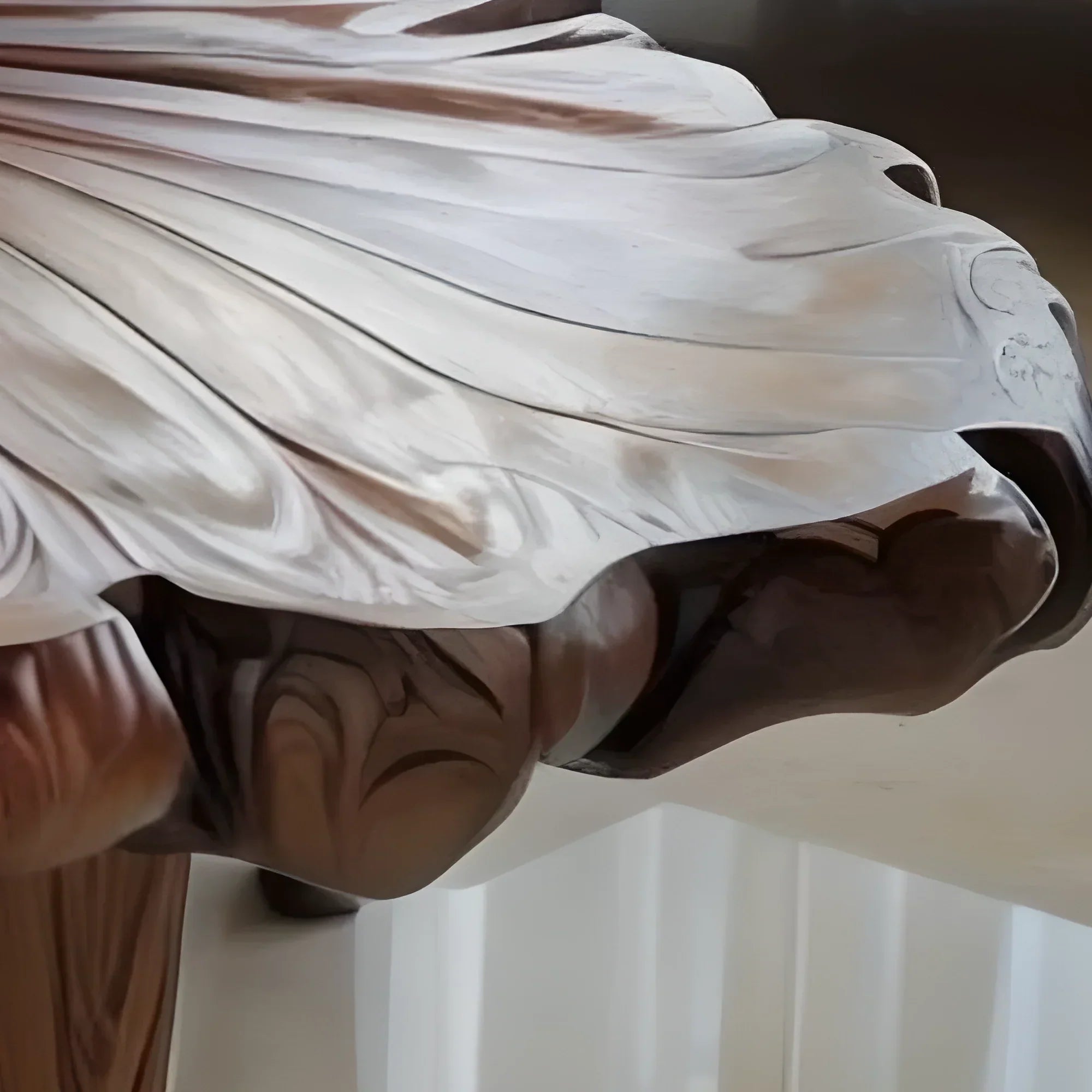 Modern leaf tea table, hand-carved wooden table