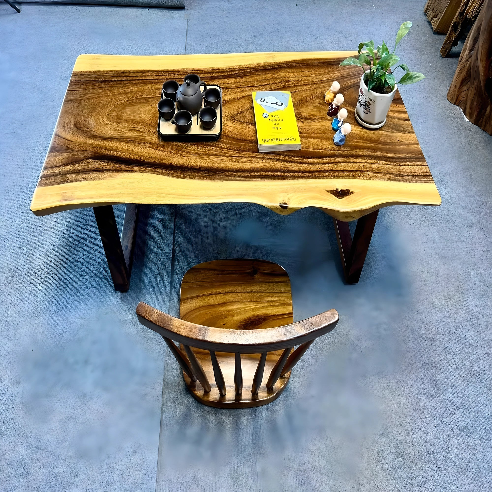 Modern wooden family tea table
