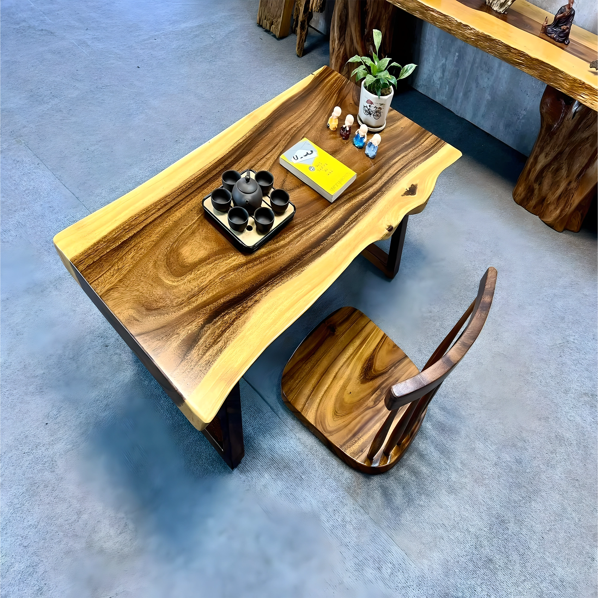 Modern wooden family tea table