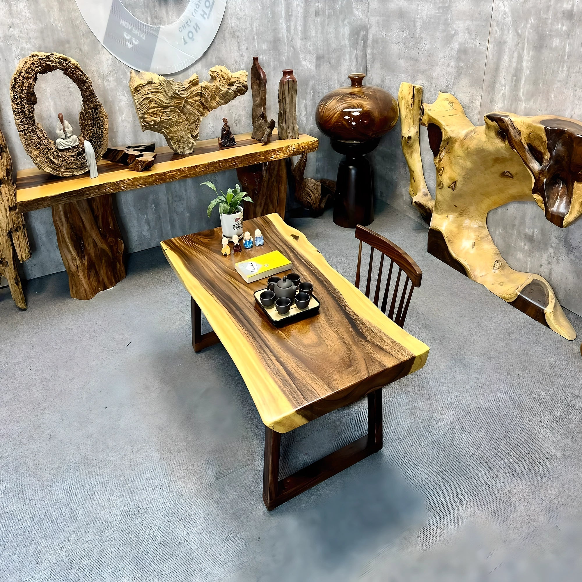 Modern wooden family tea table