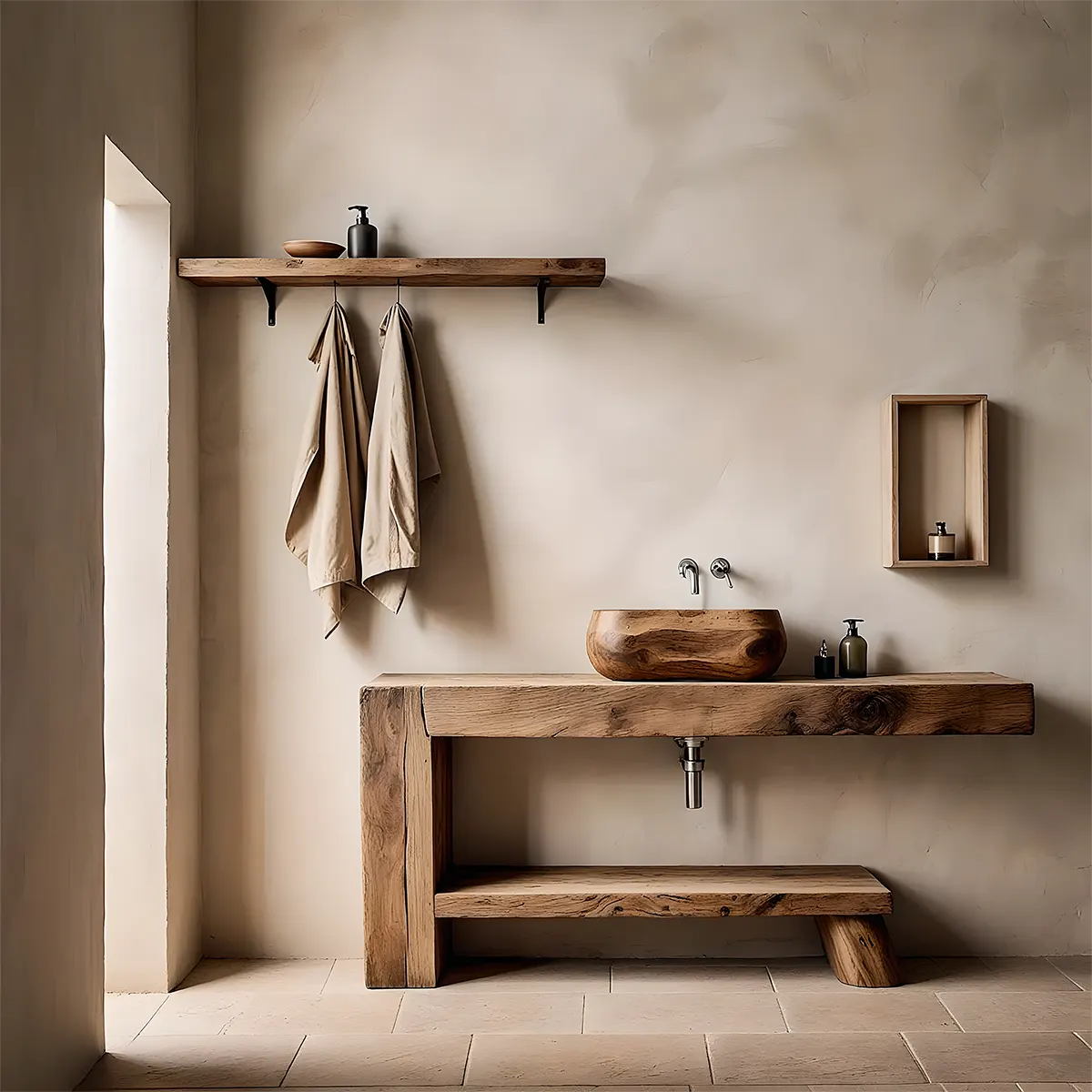 RawForm Oak Vanity – Solid Wood Bathroom Design - Rustira