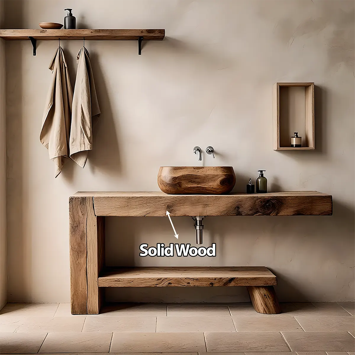 RawForm Oak Vanity – Solid Wood Bathroom Design - Rustira