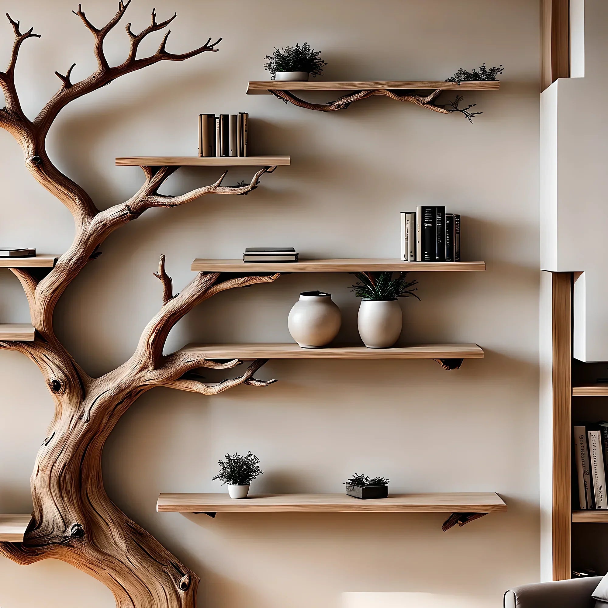 Perennial wooden bookshelf, solid wood bookshelf, office decoration bookshelf, home decoration