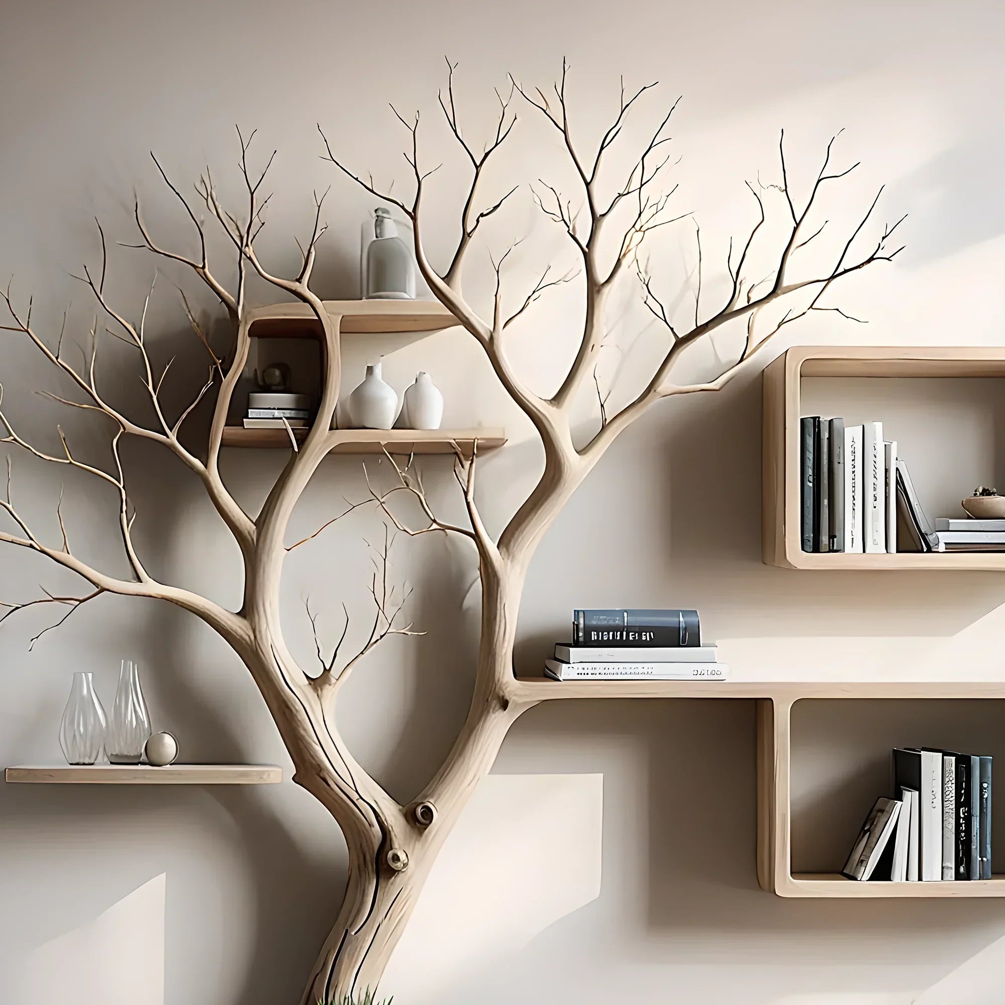 Room decoration shelves, book shelves, solid wood shelves, natural wood shelves