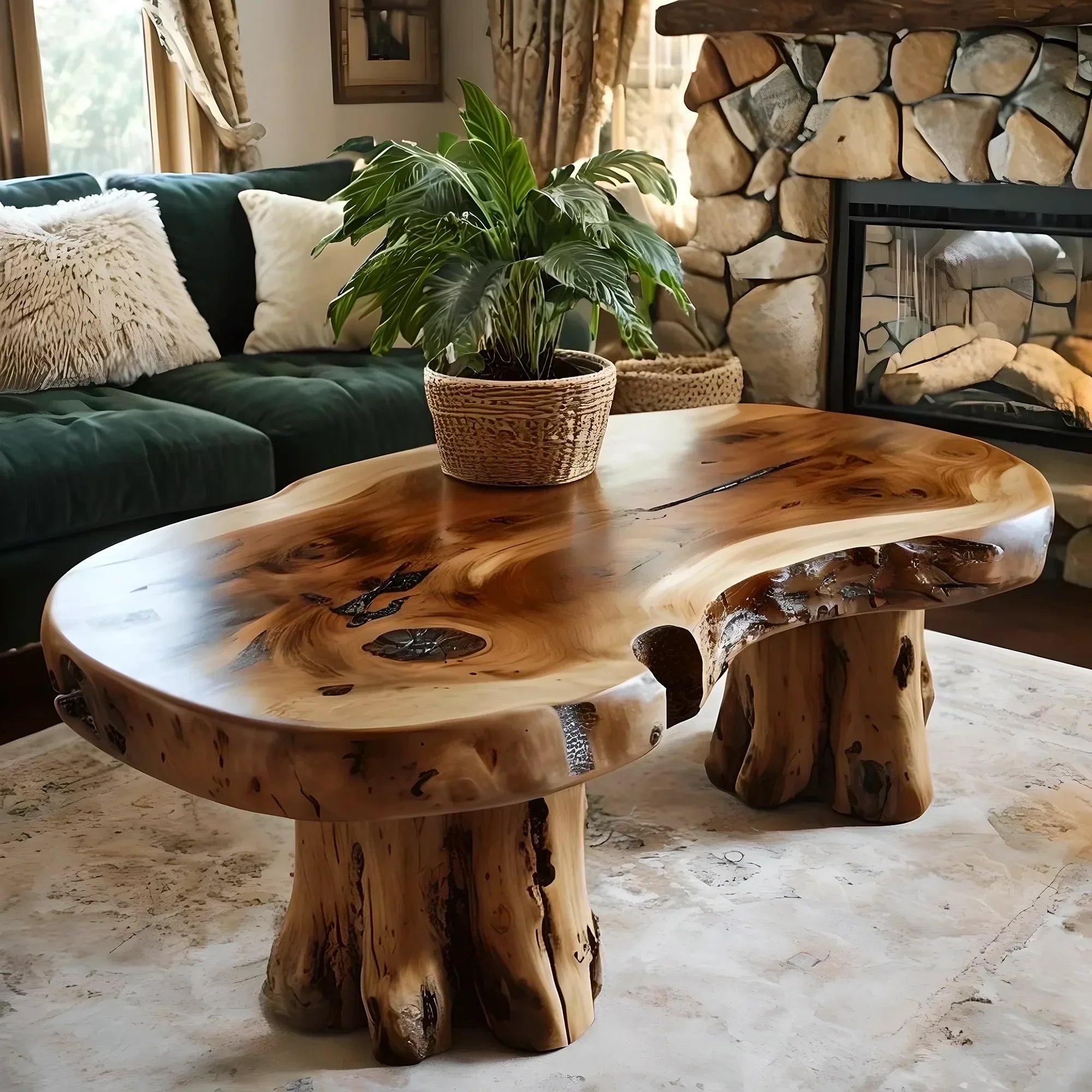 rustic tea table, solid wooden tea table