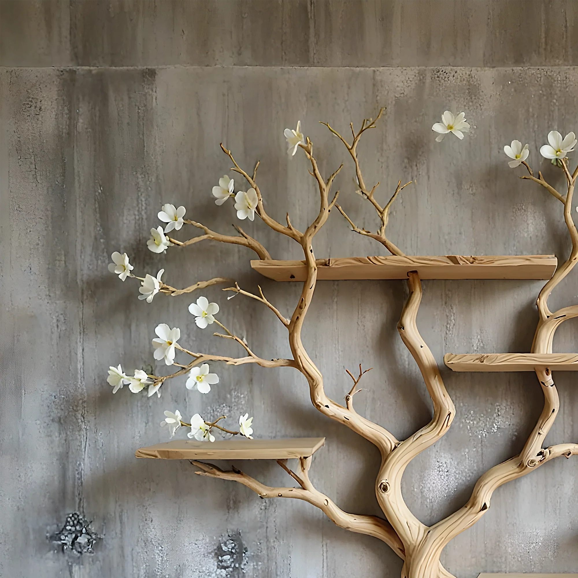 Rustic Tree Bookshelf – Handmade Wooden Shelf for Nature-Inspired Home Decor