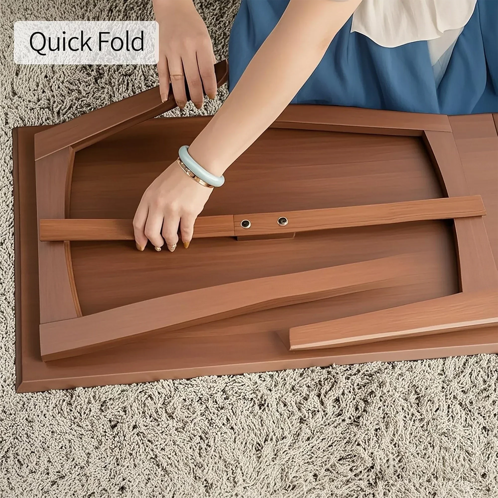 Small Foldable Bamboo Table Folding Coffee Table Bedside Computer Table