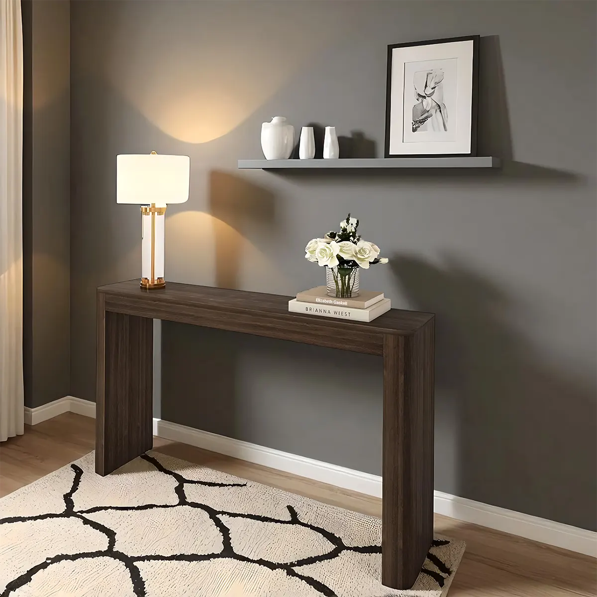 Solid Wood Console Table – Minimalist Design, Elegant and Sophisticated