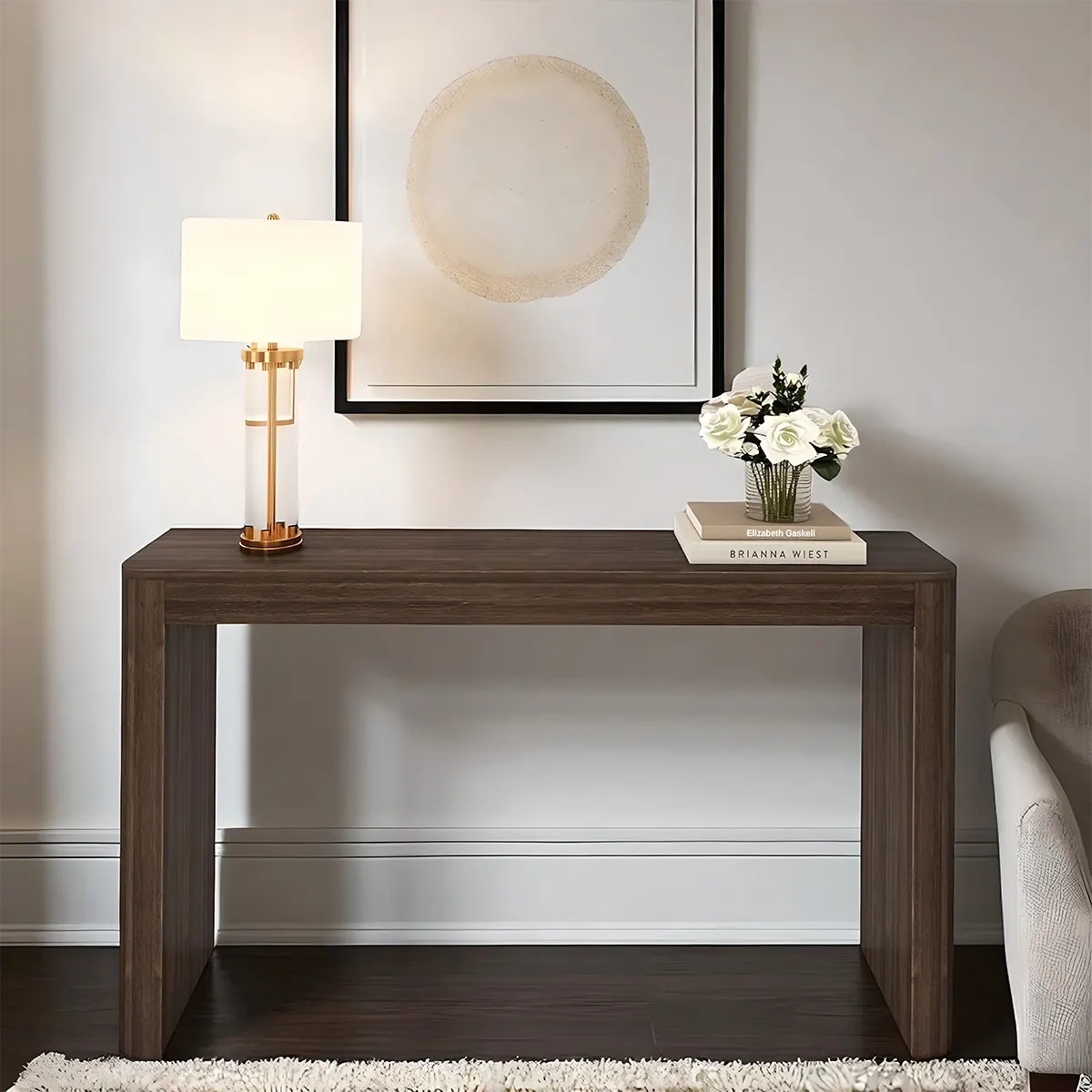 Solid Wood Console Table – Minimalist Design, Elegant and Sophisticated