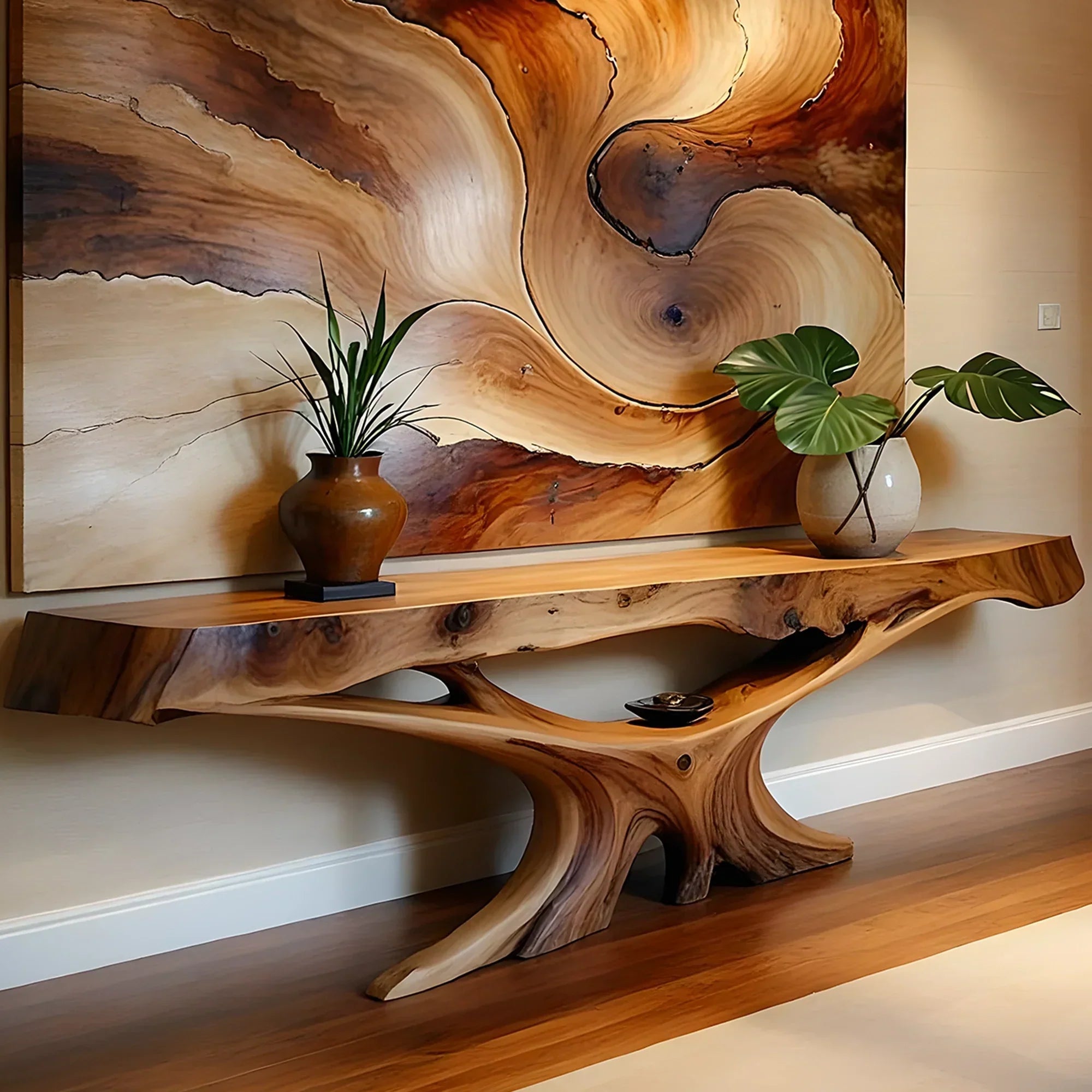 Solid wood console table, handmade natural wood console table, live edge table, entryway table, narrow entryway table