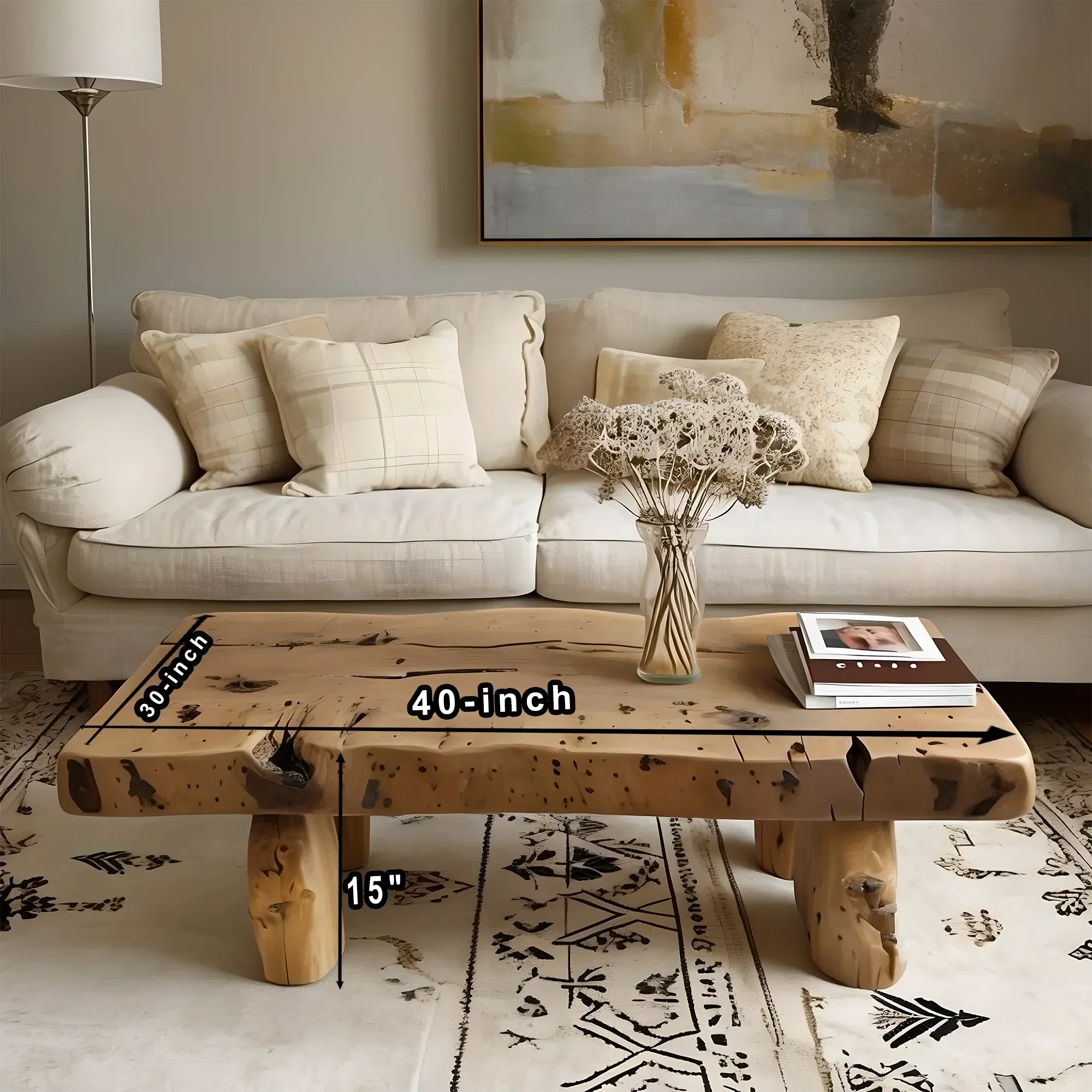 Solid wood sofa table