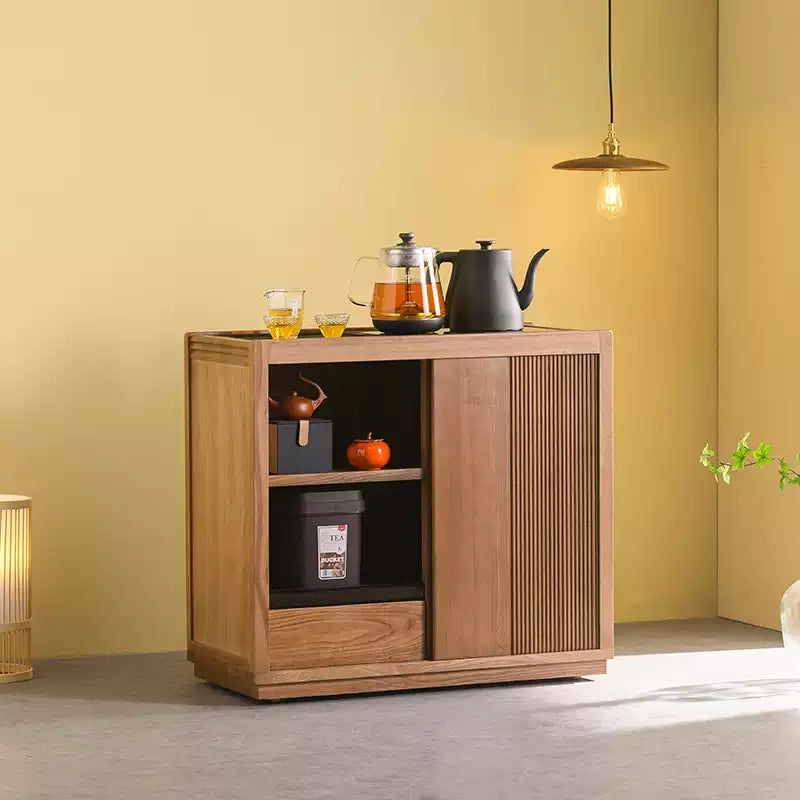 Solid Wood Tea Cabinet – Modern Minimalist Storage Design - Rustira
