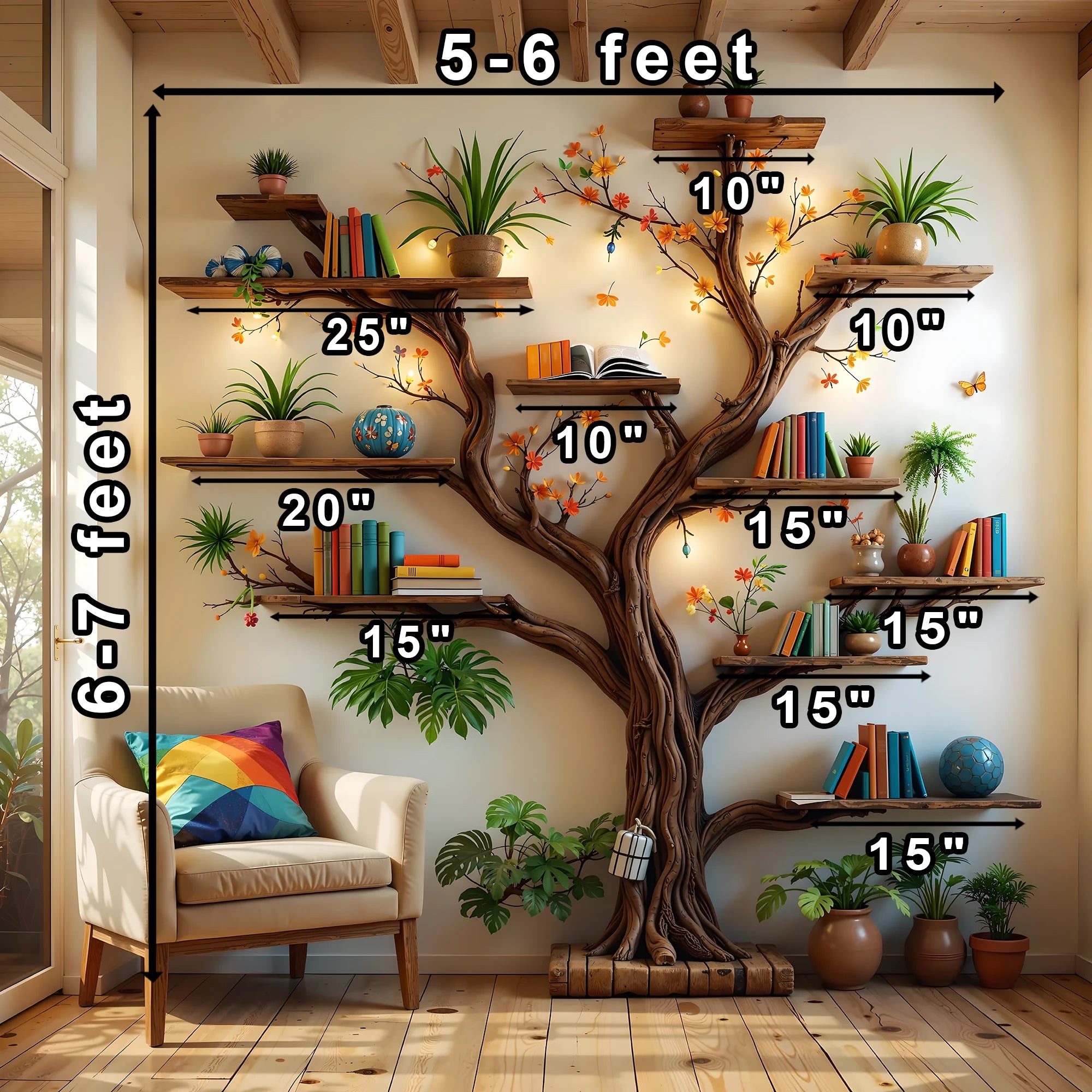 Tree-Shaped Bookshelf – Bringing Nature into Your Reading Nook .