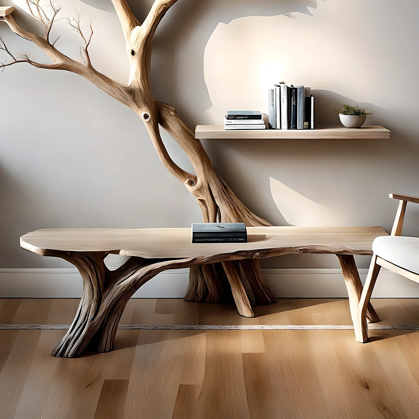 Tree-shaped wooden bookcases, children's bookcases, library bookcases