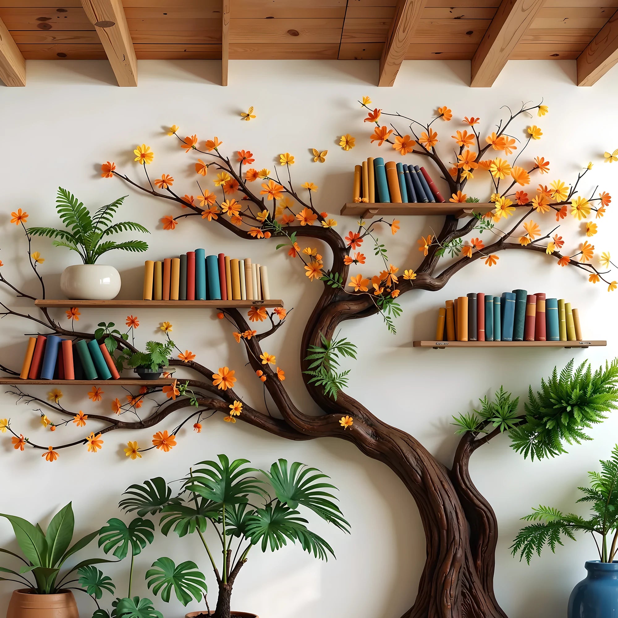 Unique Tree Branch Bookshelf – A Blend of Nature and Elegance .