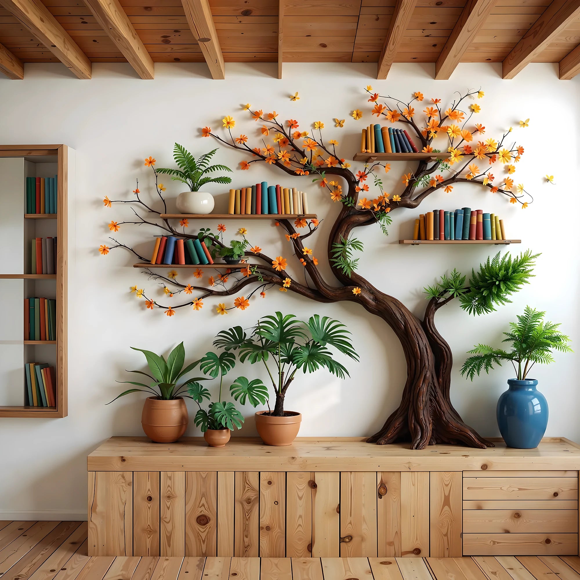 Unique Tree Branch Bookshelf – A Blend of Nature and Elegance .