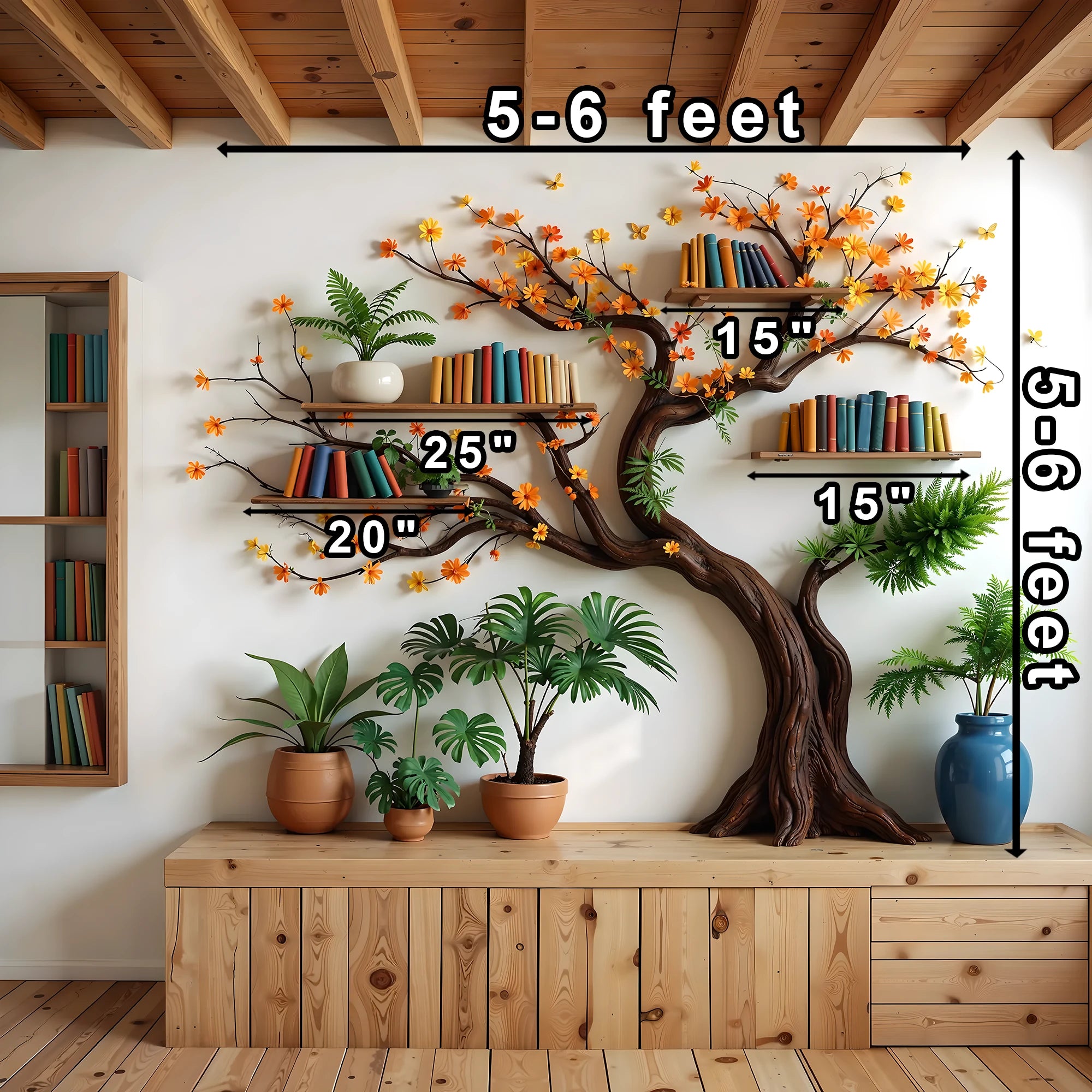 Unique Tree Branch Bookshelf – A Blend of Nature and Elegance .
